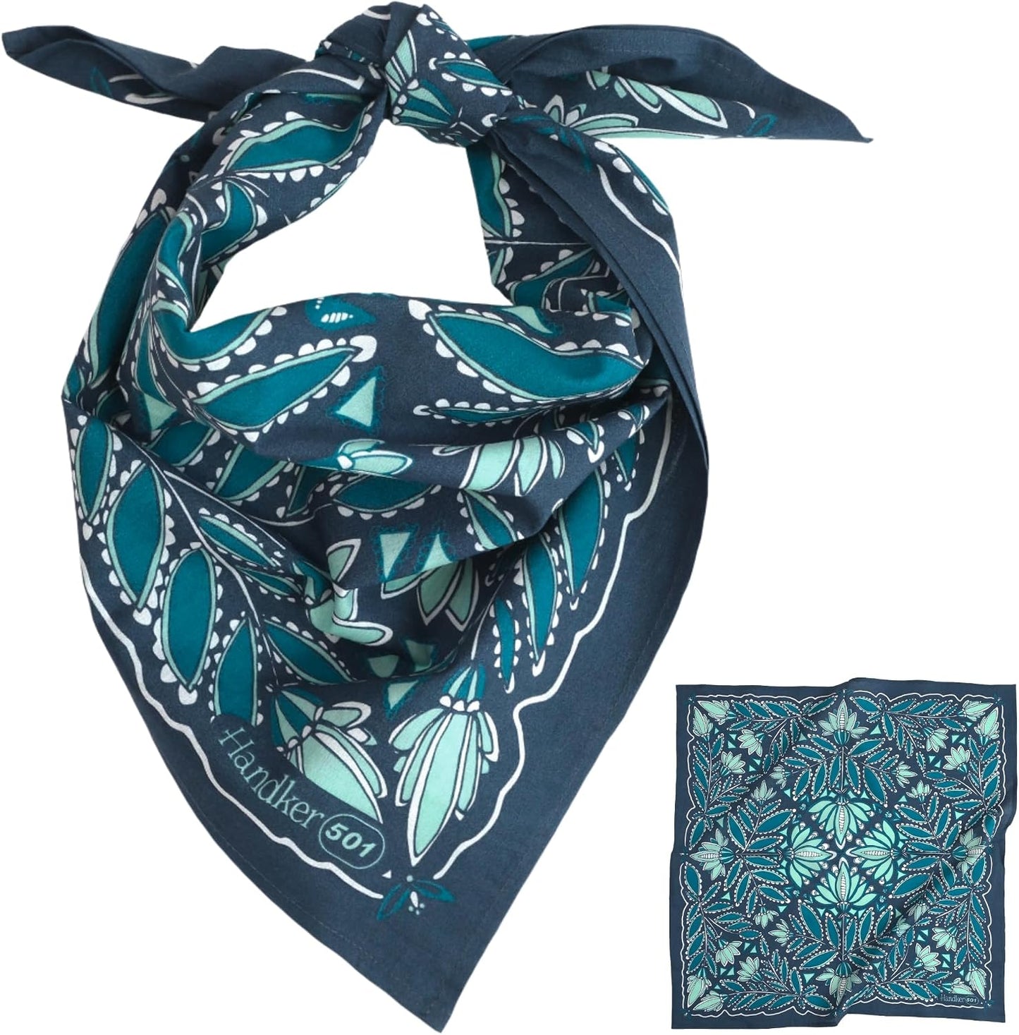 Handker Bandana de algodón prémium de 22 x 22 pulgadas para mujeres...