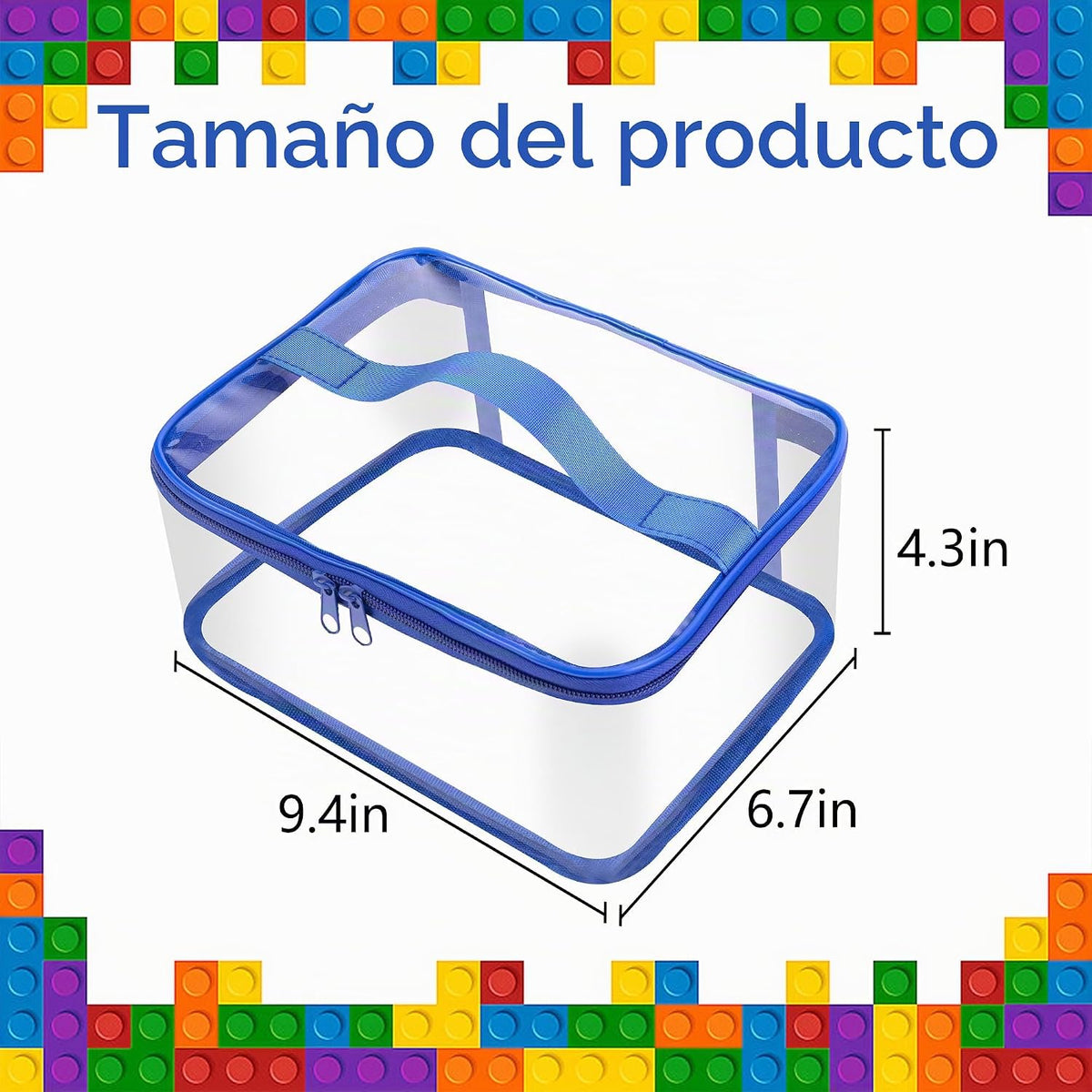Paquete de 3 bolsas transparentes de almacenamiento de juguetes, bo...