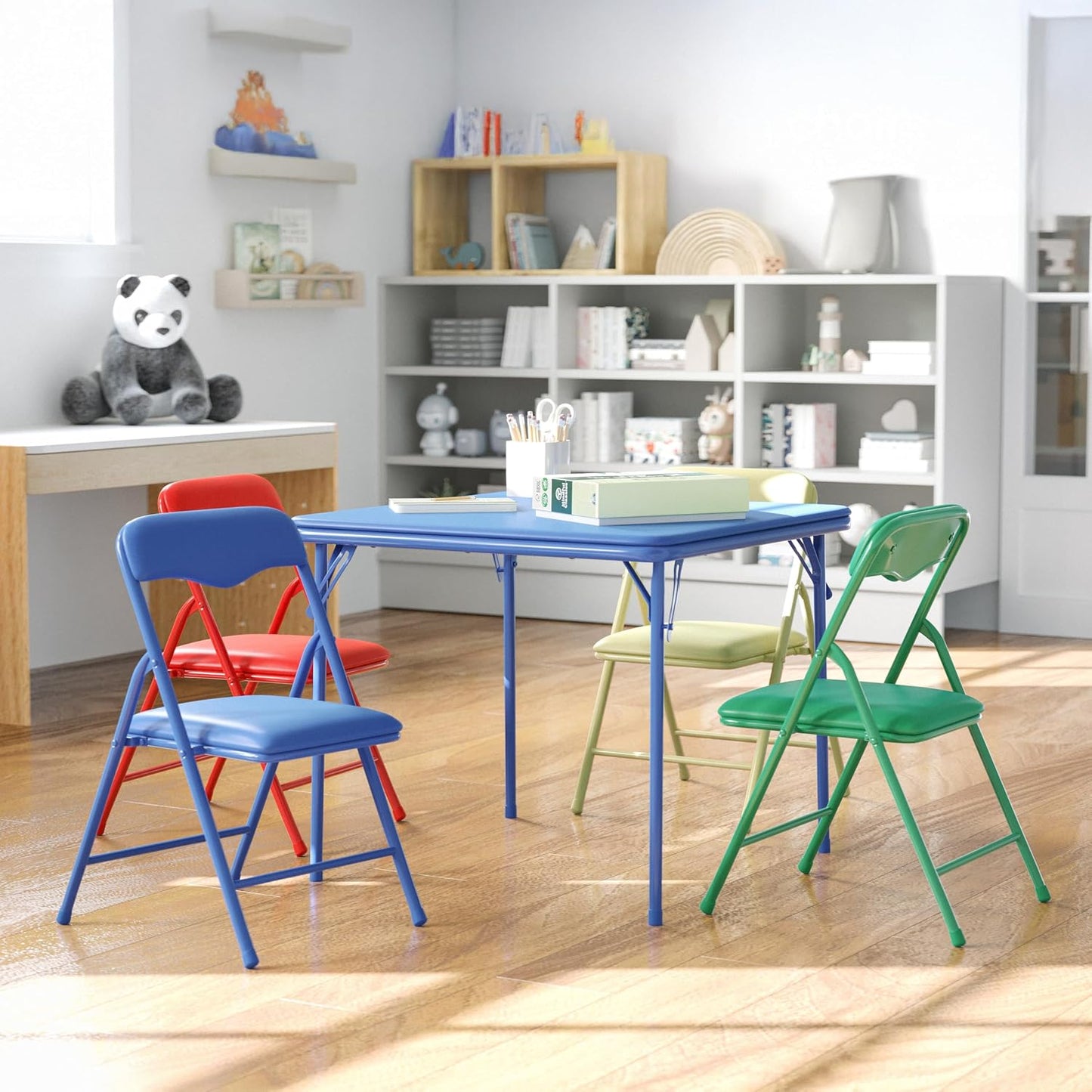 Flash Furniture - Juego de mesa y sillas plegables de 5 piezas Mind...