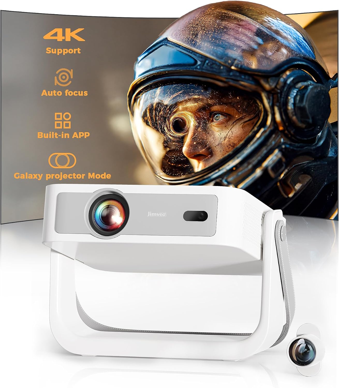 Jimveo Proyector Portátil con WiFi y Filtro Creativo Magnético Blue...