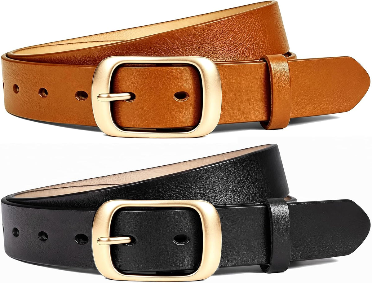 West Leathers Cinturones de cuero genuino para mujer con hebilla cl...