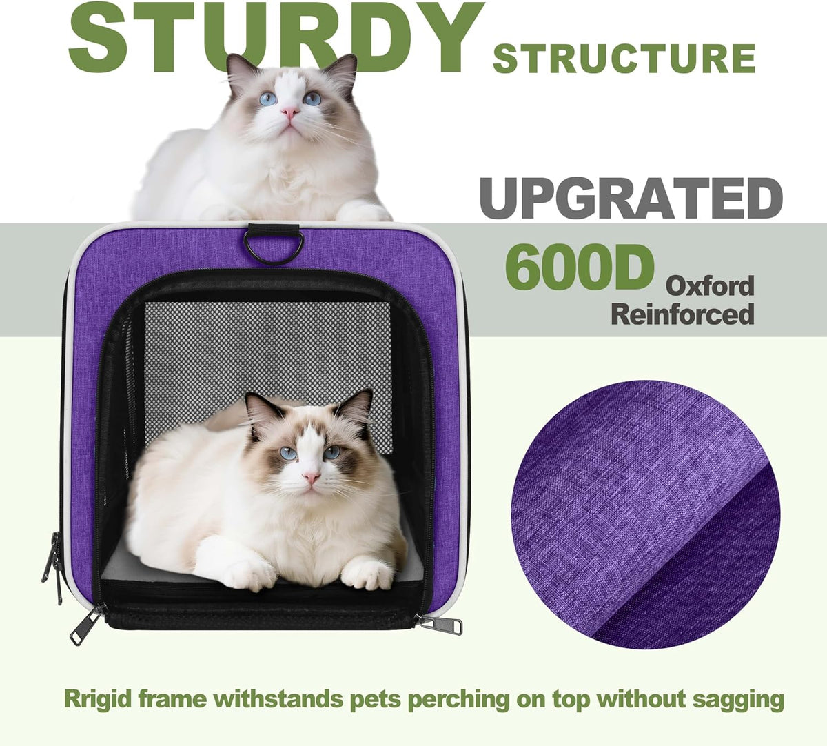 GAPZER - Transportador de mascotas para gatos de 18 x 11 x 11 pulga...
