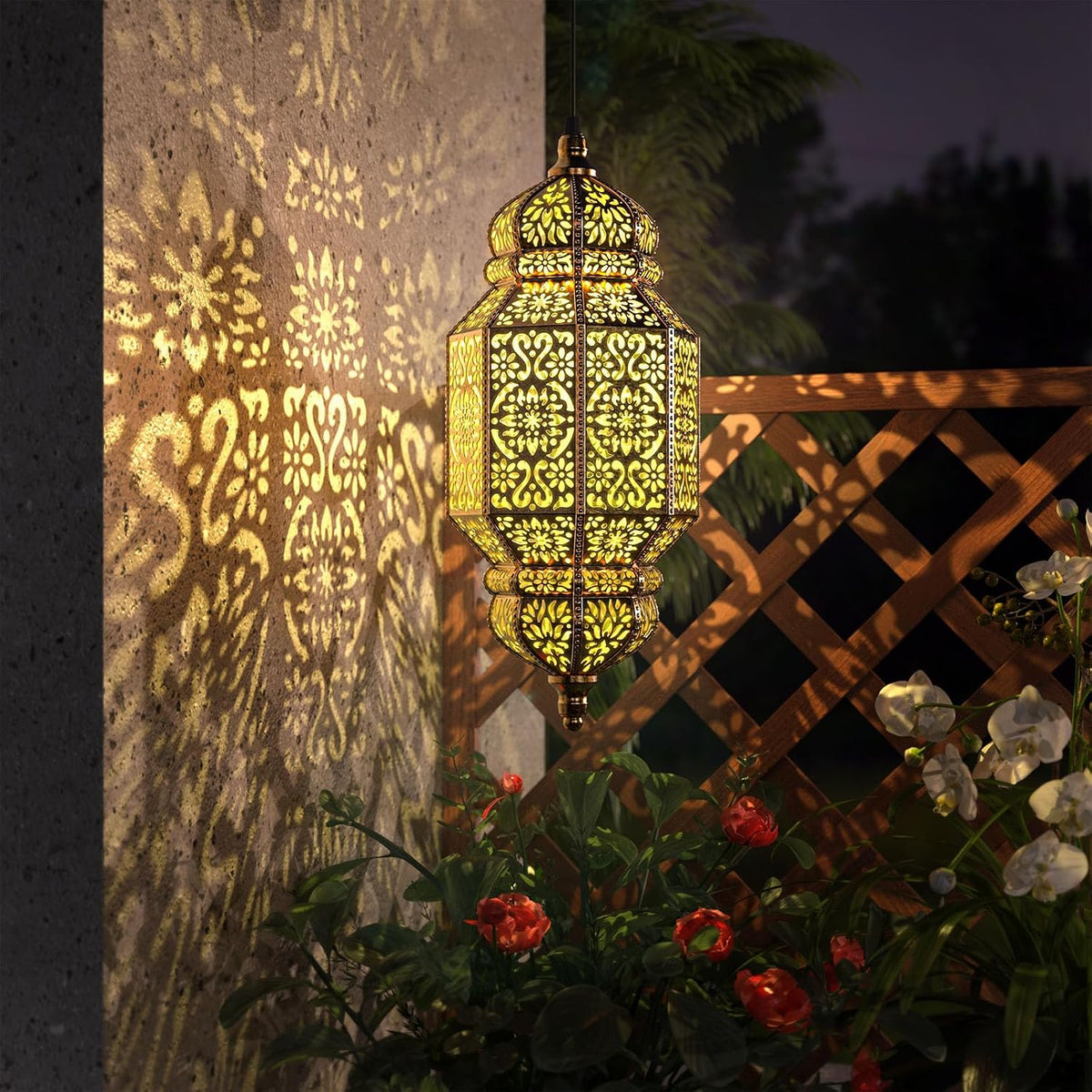 Twinkya Luces solares colgantes grandes de 18 pulgadas de alto para...