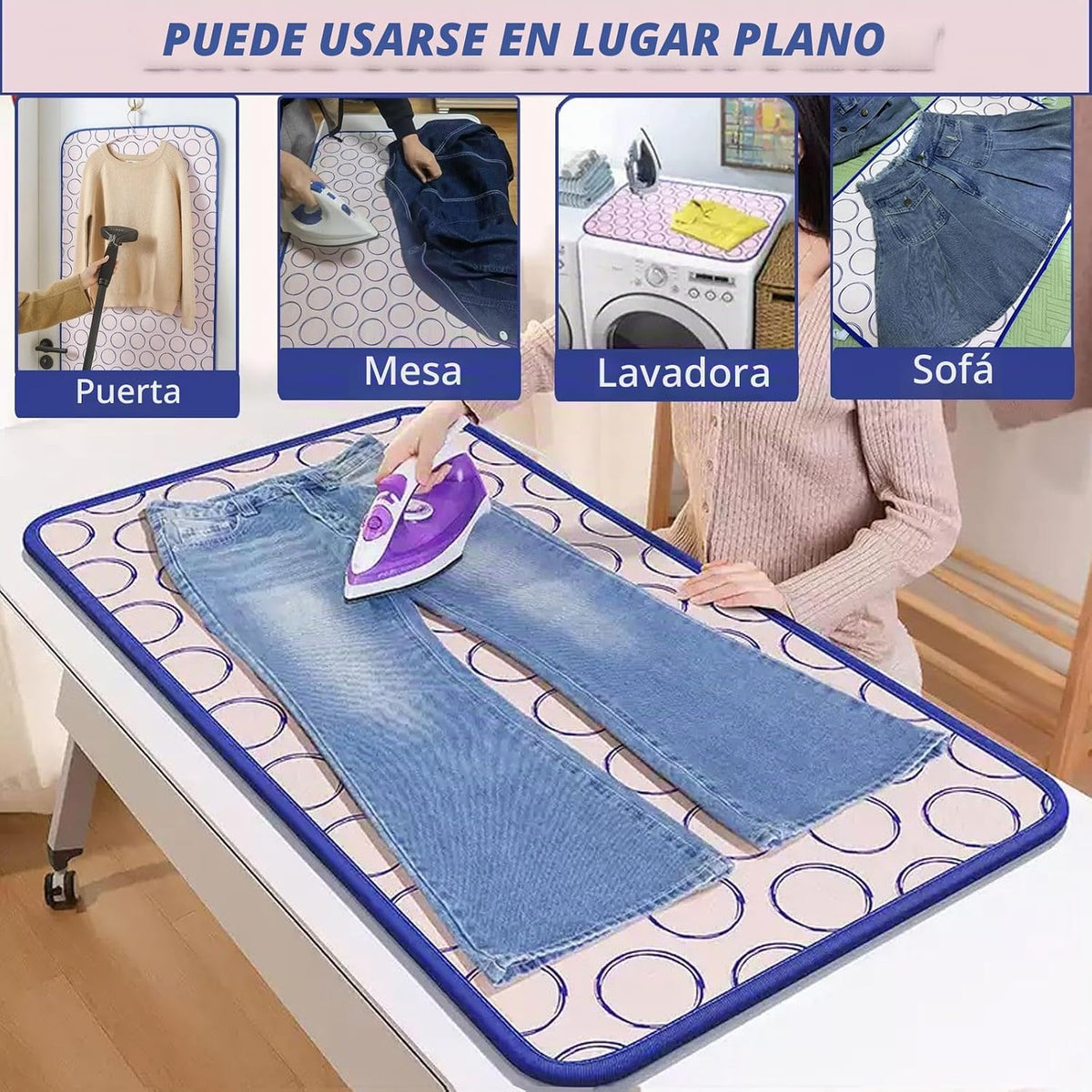 Tapete de planchar portátil para mesa, tapete de hierro grueso para...