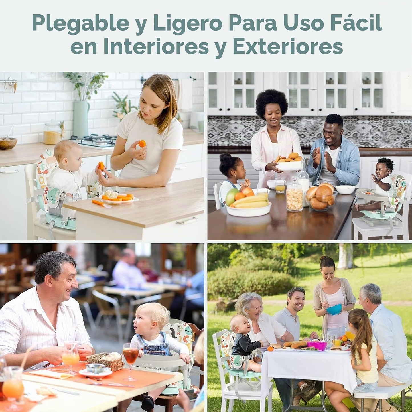 YOLEO Silla Alta para Bebé Asiento Elevador para Mesa de Comedor, A...