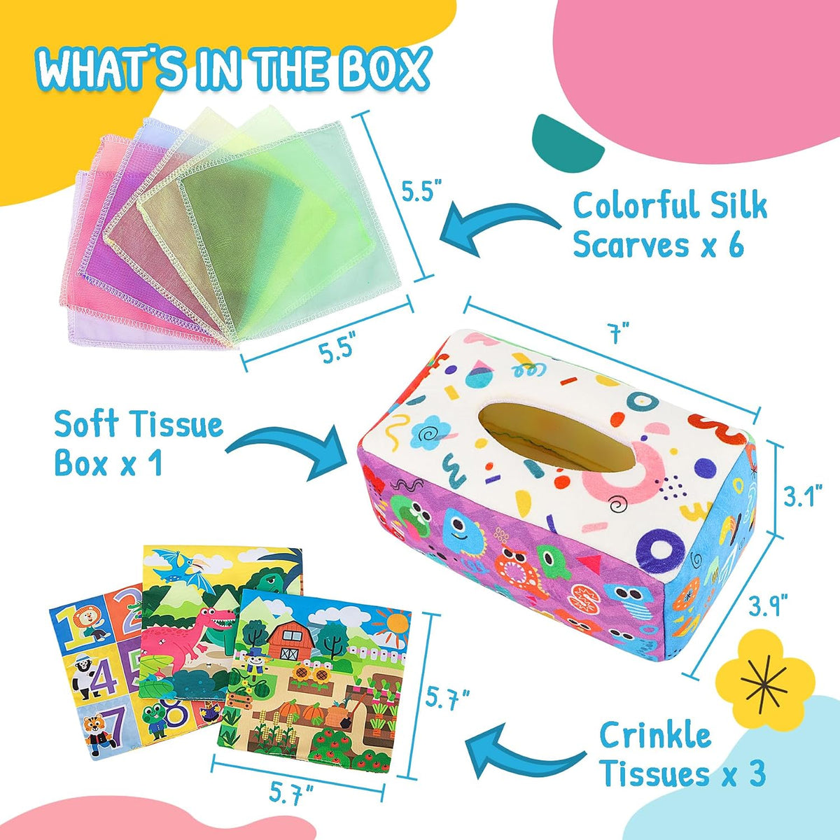 URMYWO Caja de pañuelos de bebé juguete - Juguetes Montessori para...