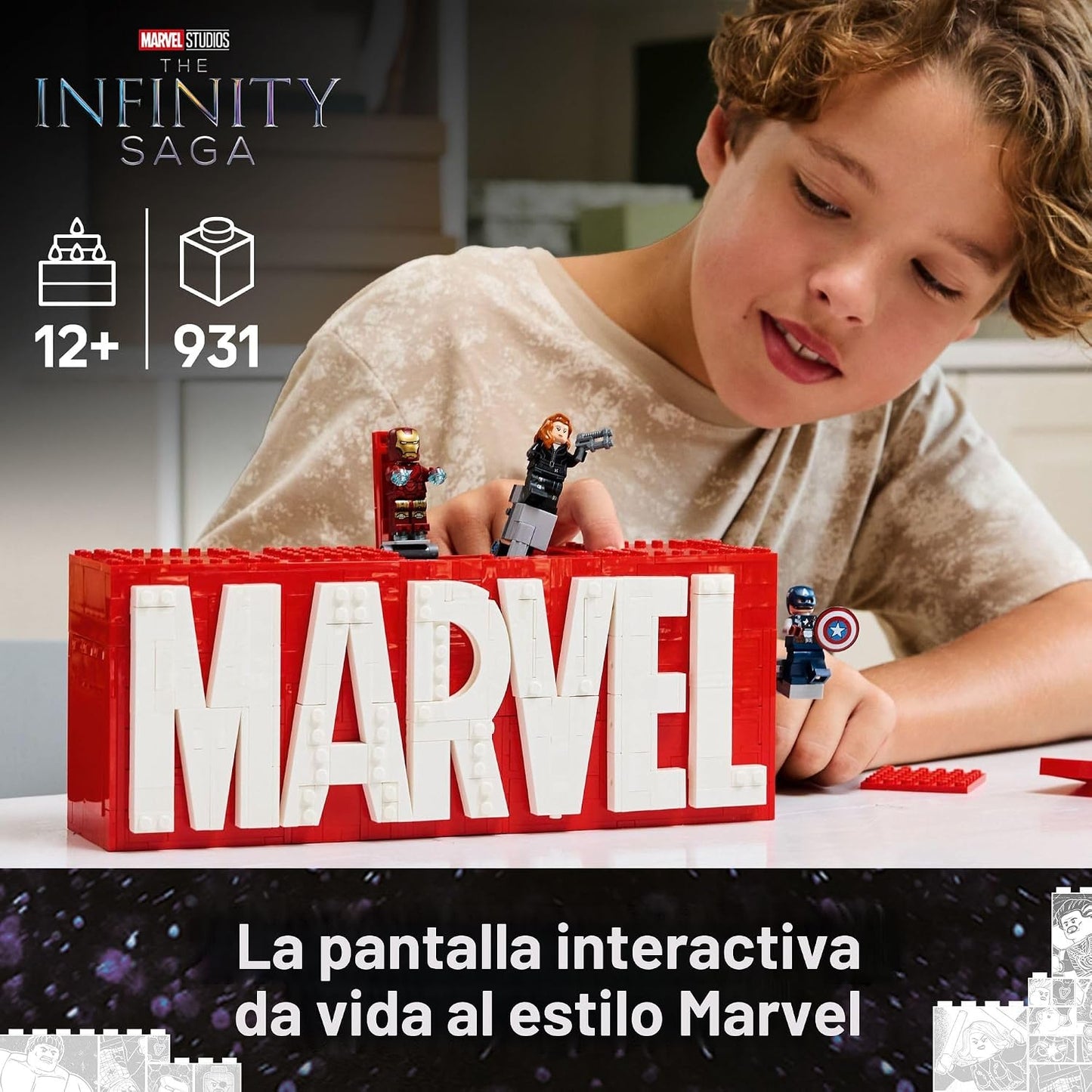 LEGO Marvel: Marvel - Juguete de construcción con logotipo y minifi...
