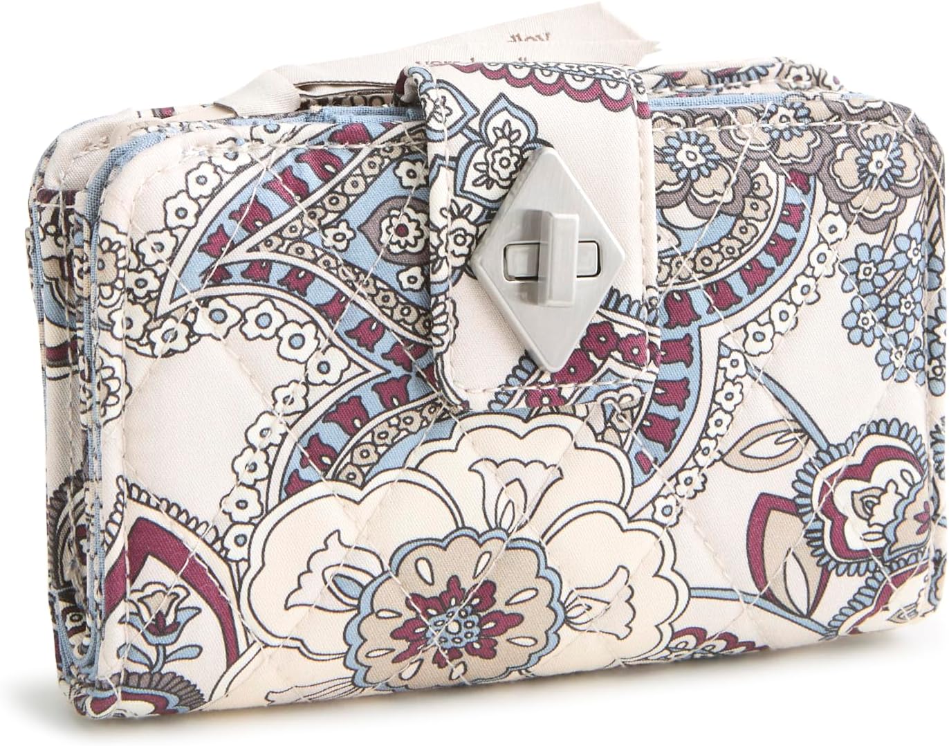 Vera Bradley Cartera pequeña con cierre giratorio, Rapsodia neutra,...