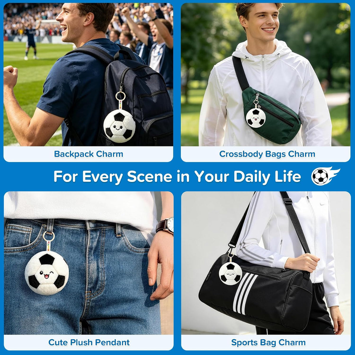 Ausener Weekie Wonders - Dije emocional para bolsa de fútbol, anima...
