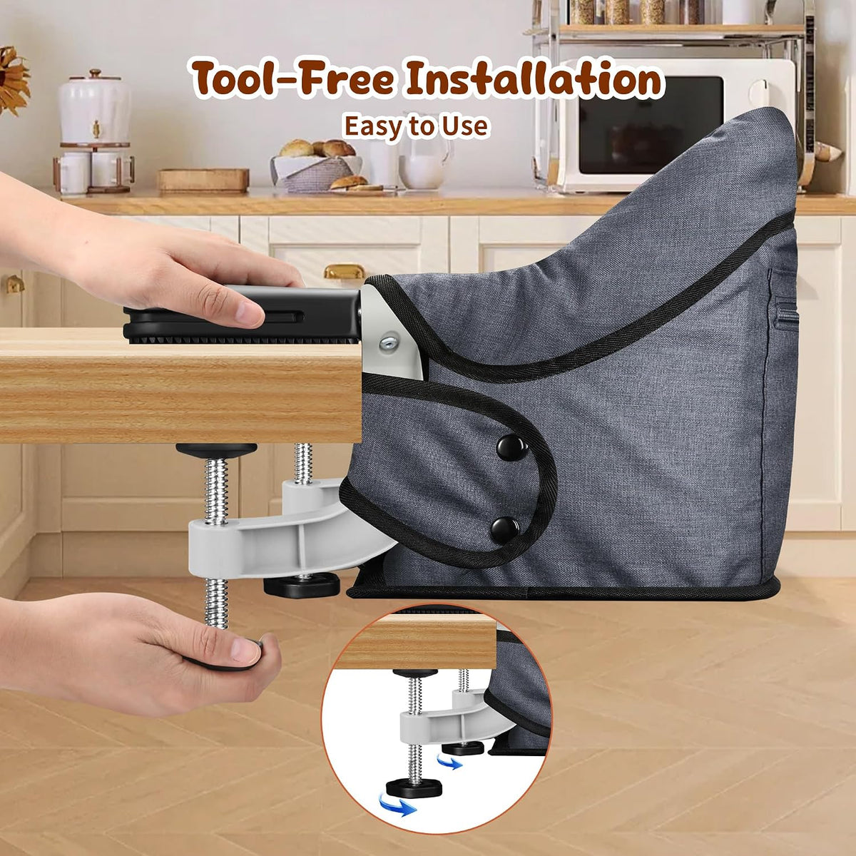 JOZZVE - Silla alta con gancho, asiento de alimentación portátil co...