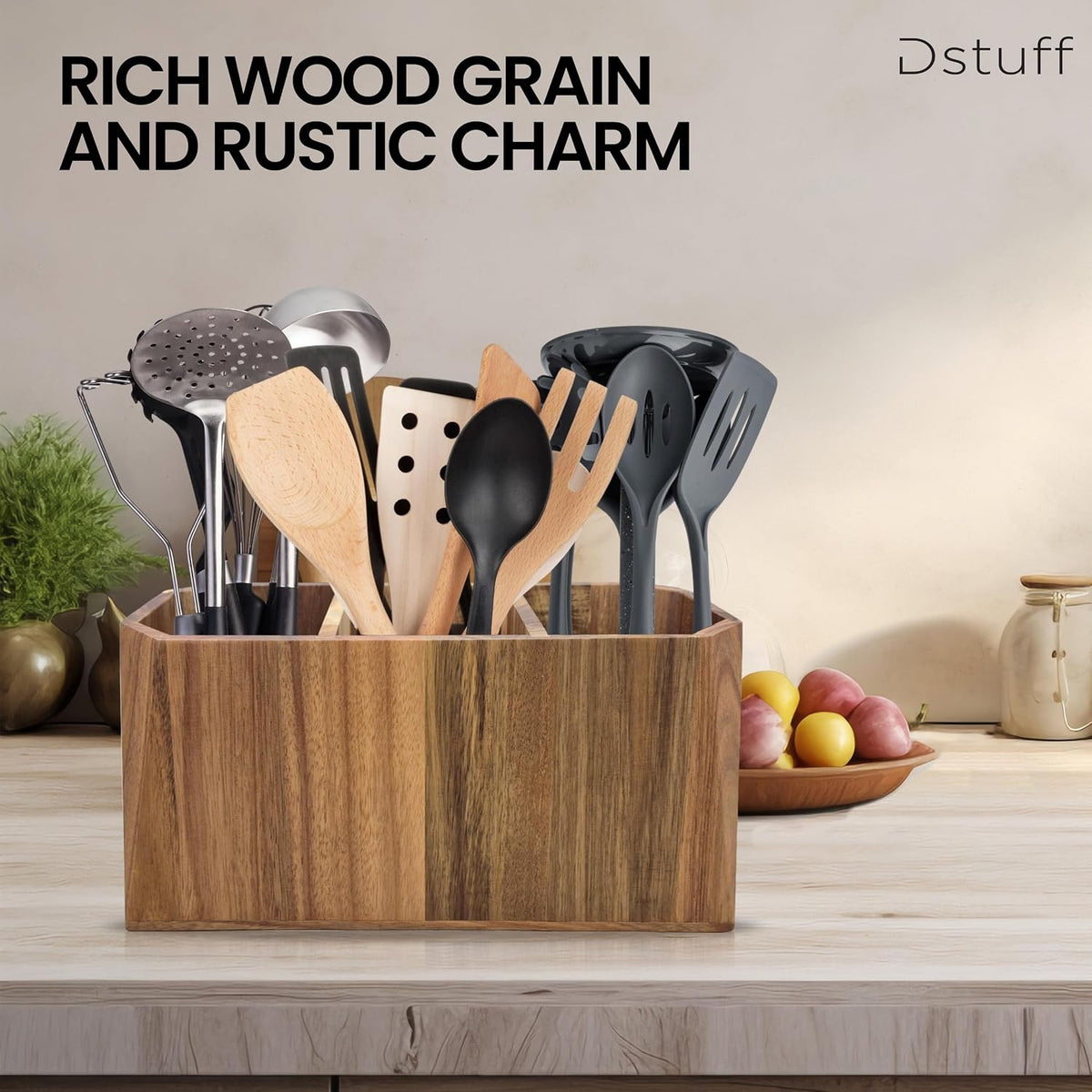 Soporte grande para utensilios de cocina para encimera, organizador...