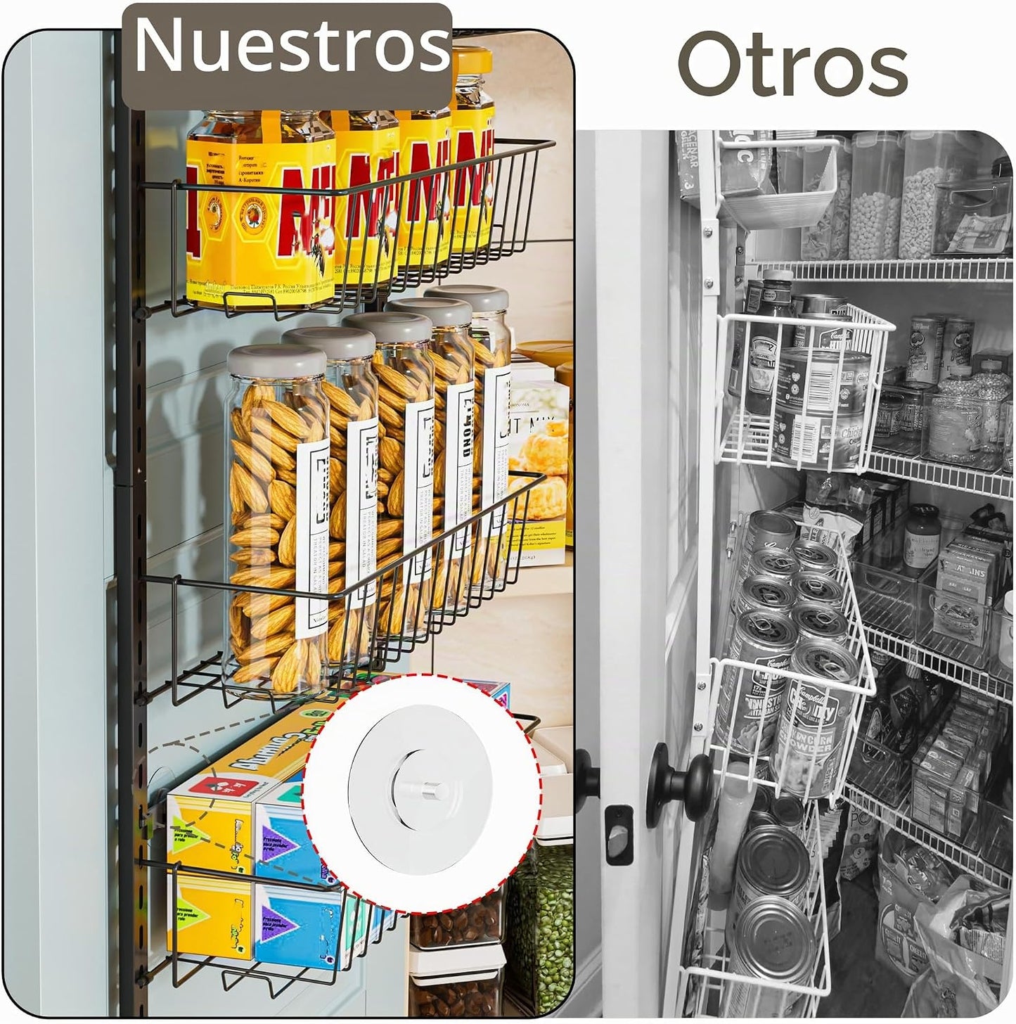 Delamu Organizador Ajustable para Puerta de Armario, Organizador de...