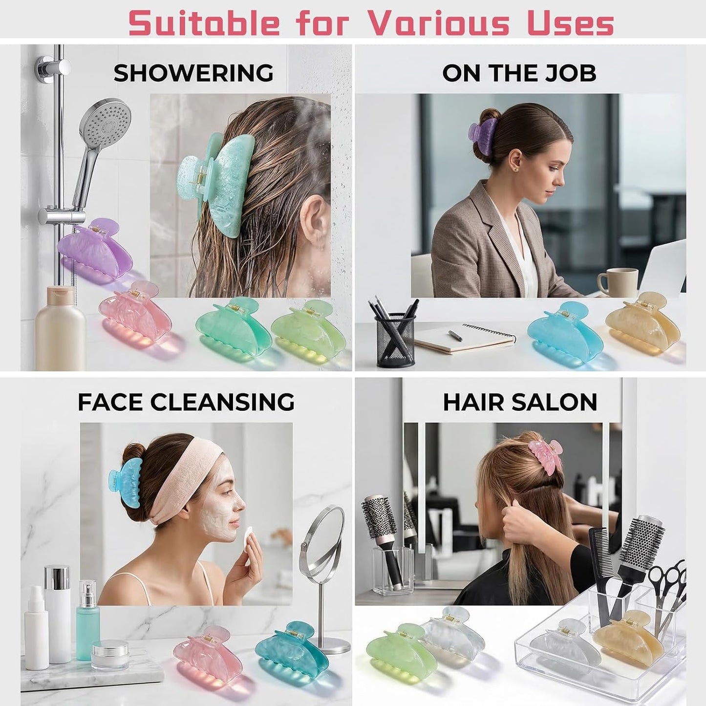 ENIPEDITA 36 pinzas de acrílico grandes para el cabello, a granel,...