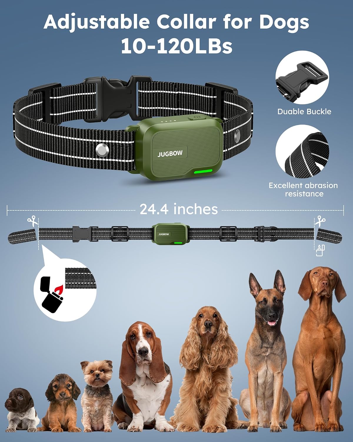 Collar de choque para 2 perros con control remoto, rango de 4200 pi...