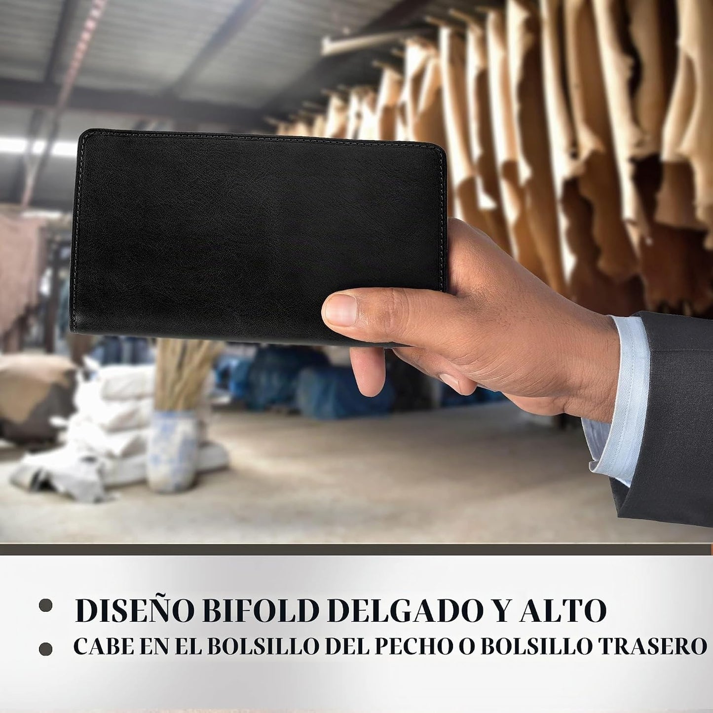 Tony Perotti Billetera para hombre de cuero italiano | Cartera tipo...