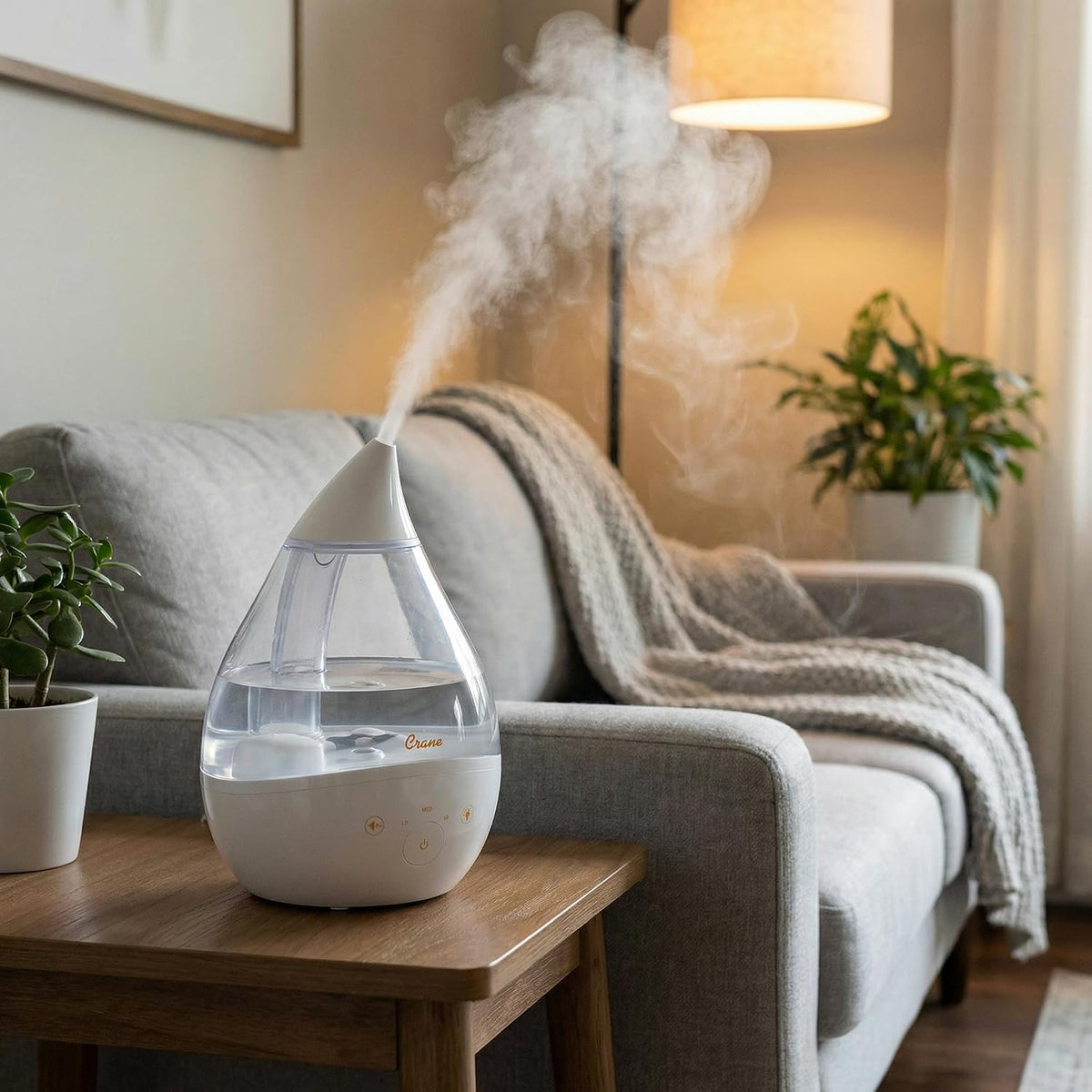 Crane White Drop 4 en 1 Humidificador ultrasónico de llenado superi...