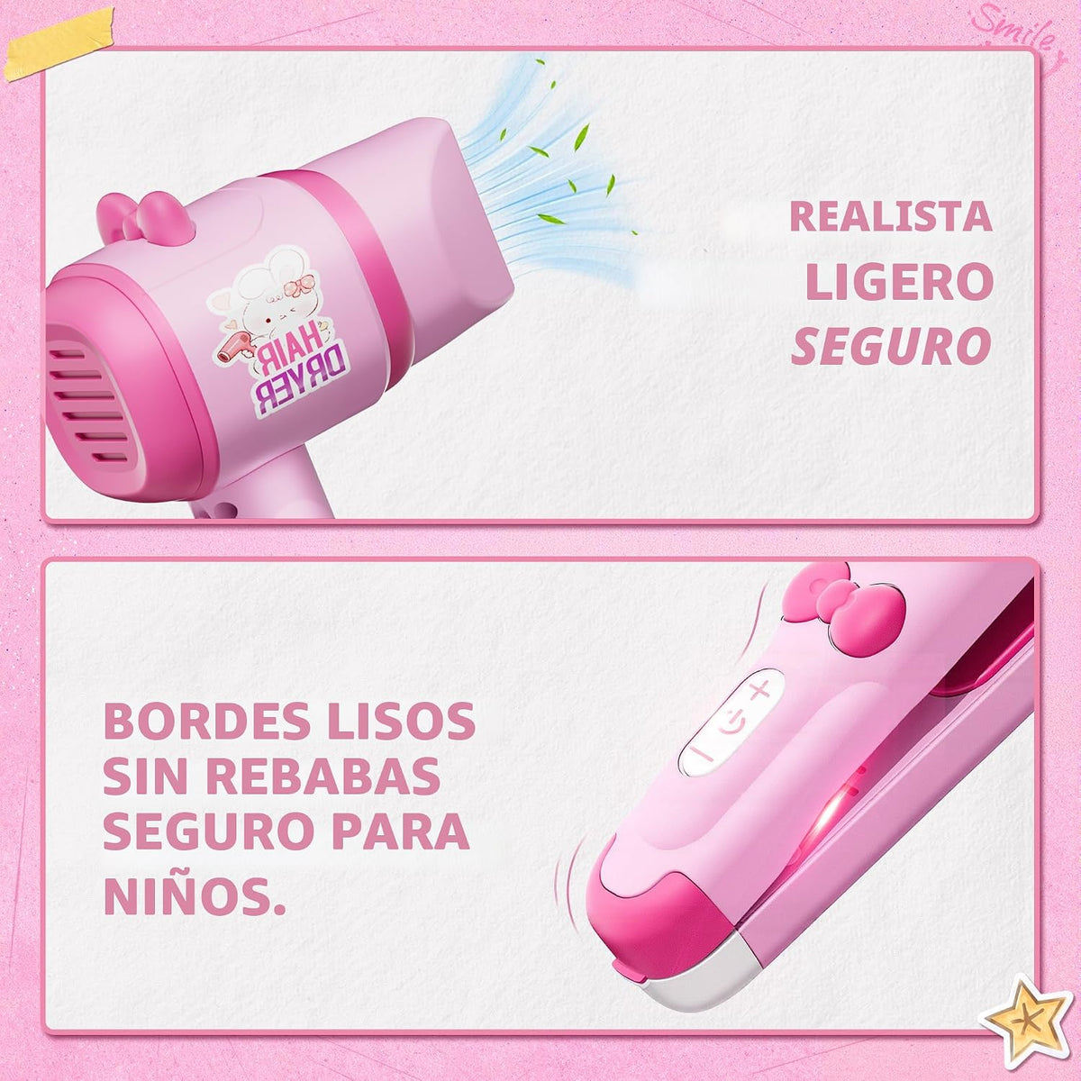 Juguetes de peluquería para niñas de 5 años, kit de maquillaje para...