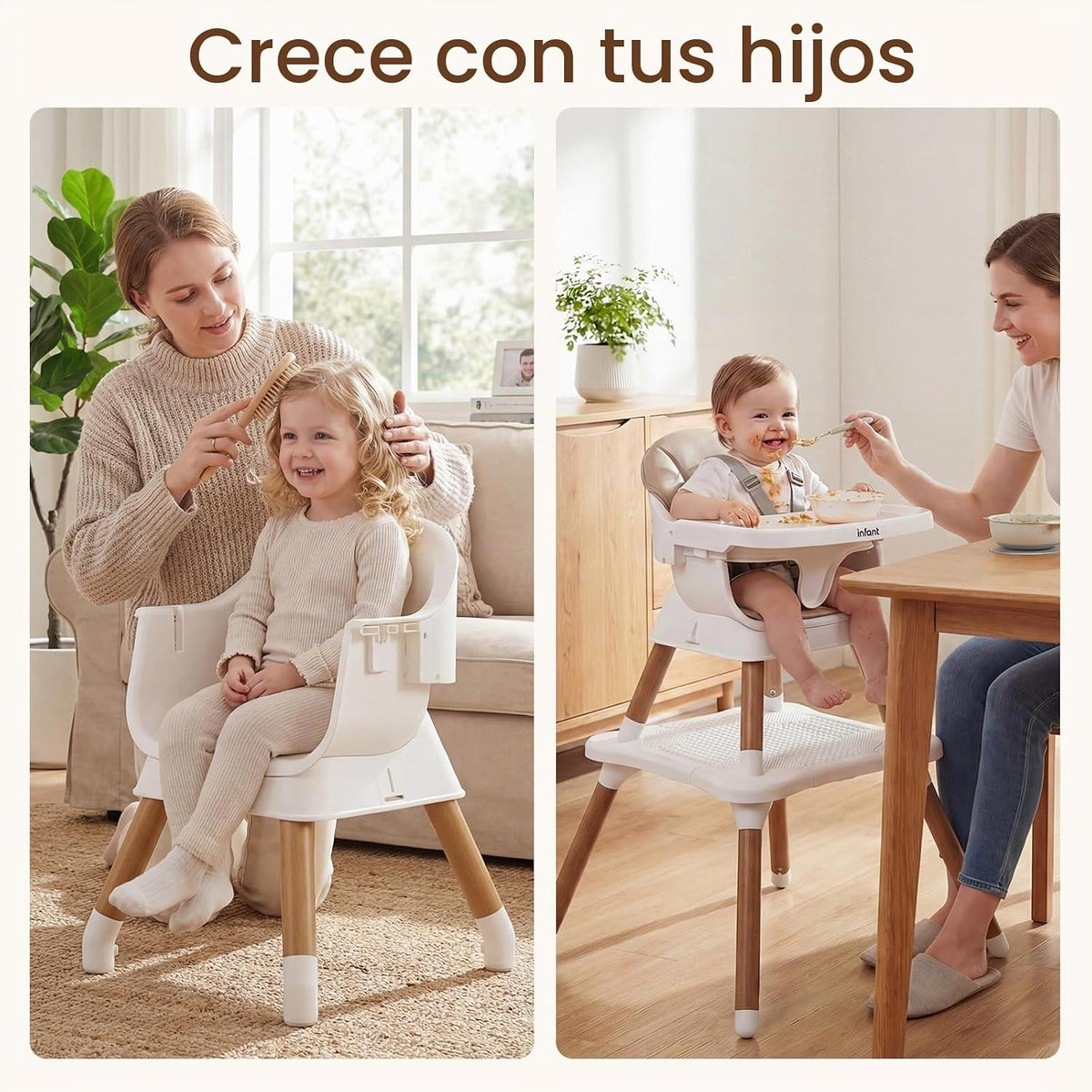 INFANS Silla alta para bebé, silla alta convertible 9 en 1 para beb...