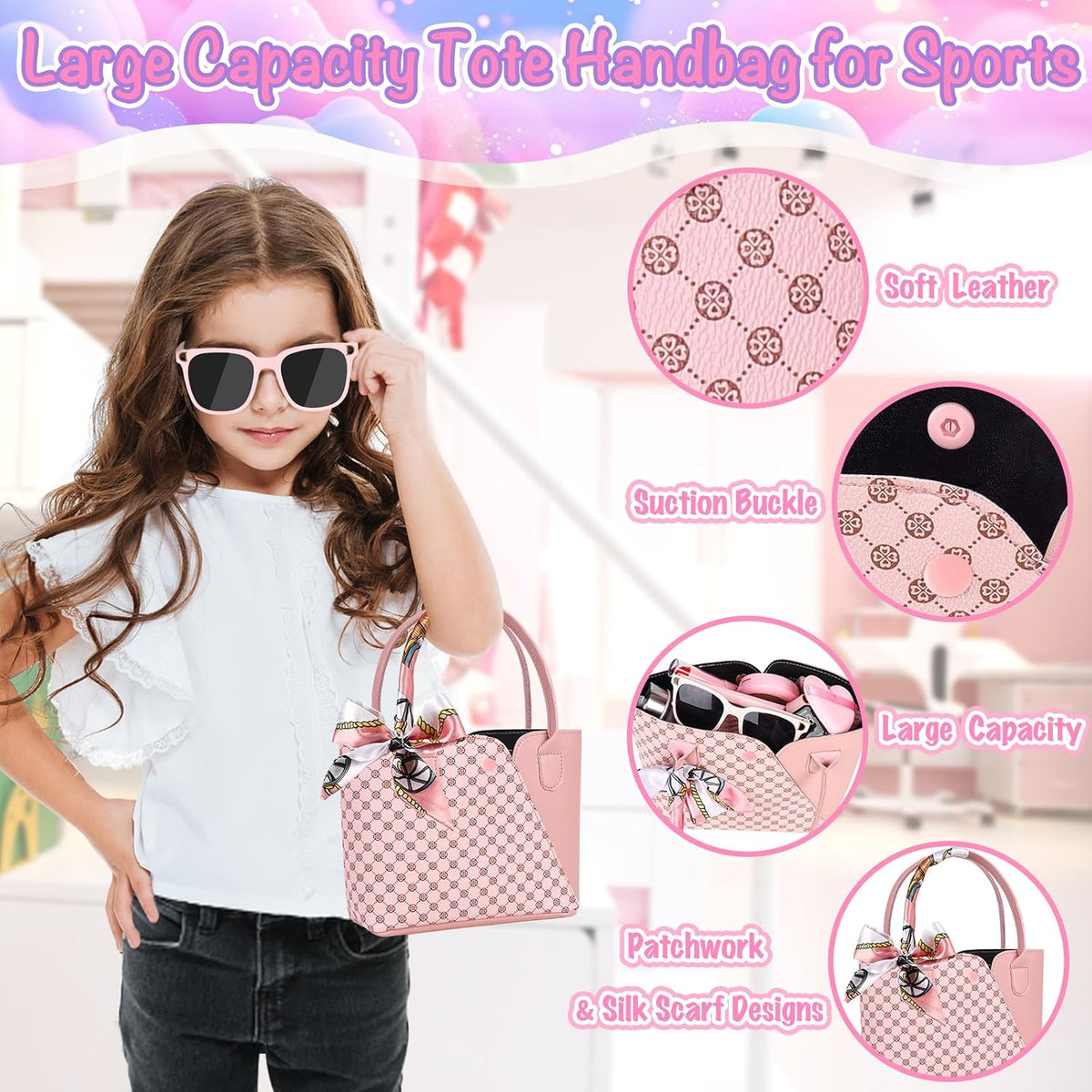 Bolsa de juego para niñas pequeñas, 34 piezas de bolsa deportiva pa...