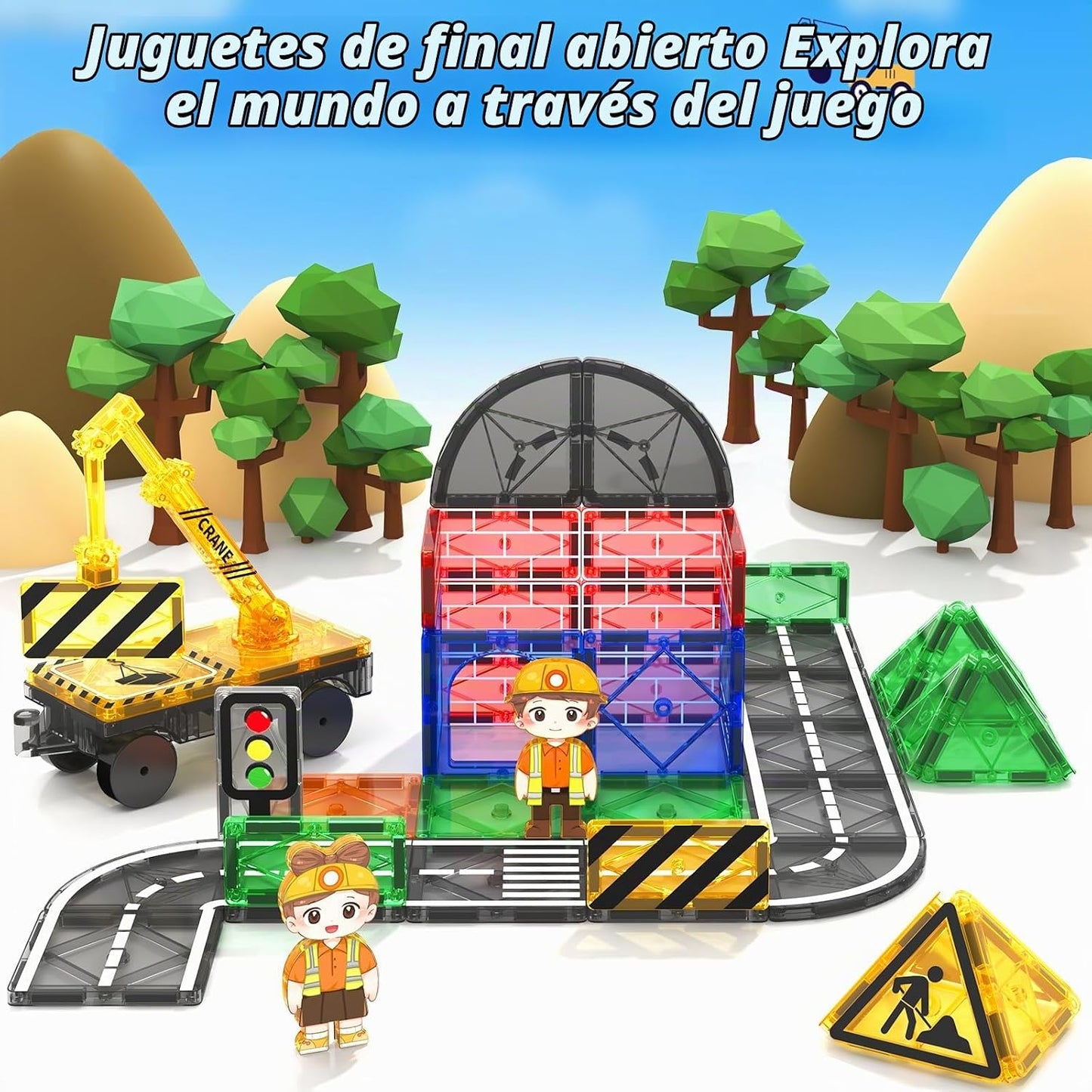 Juegos Coodoo para niños, azulejos magnéticos en forma de carretera...