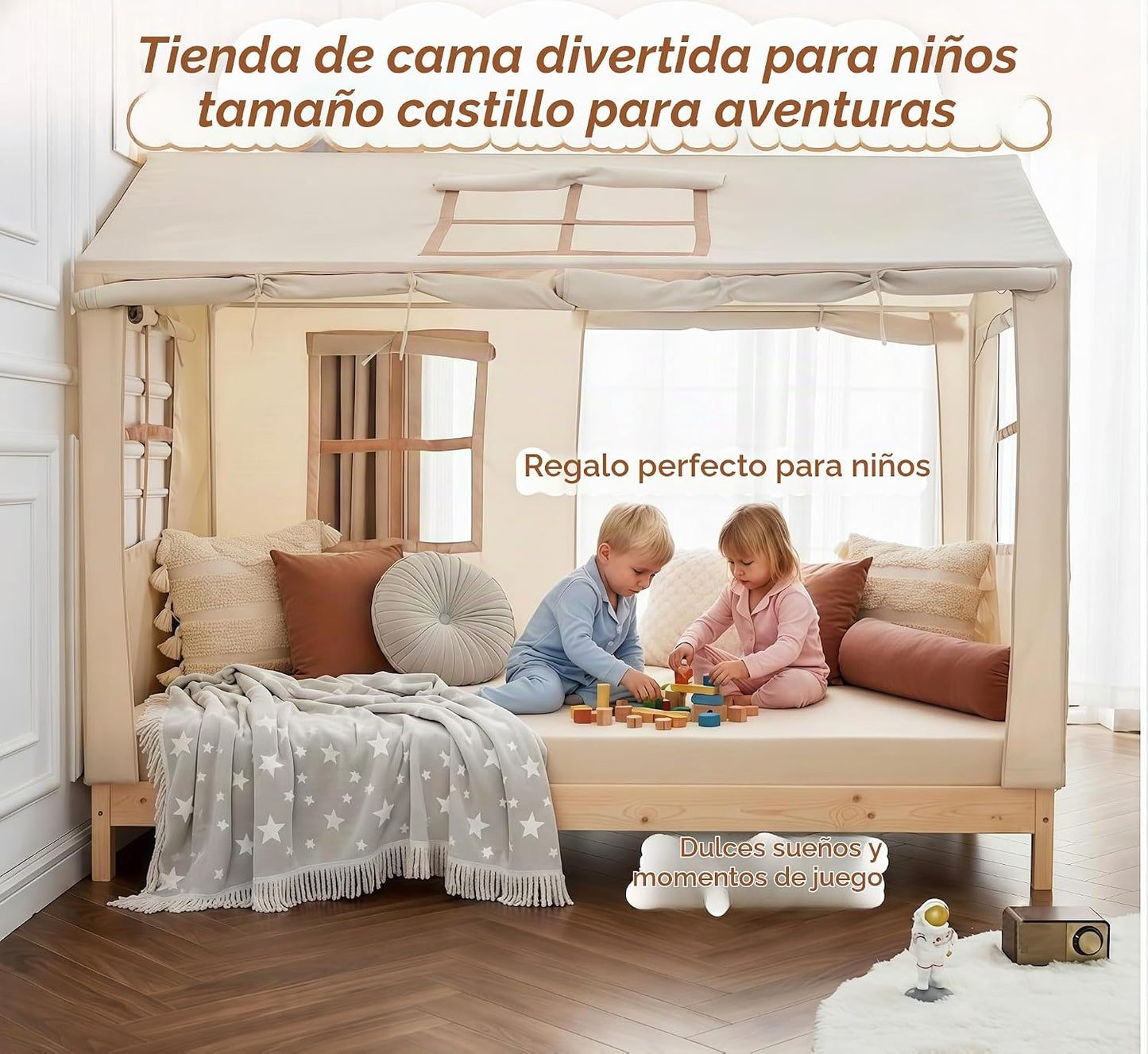 WANFASO Tienda de Cama Twin, Dosel de Cama Interior, Tiendas para N...