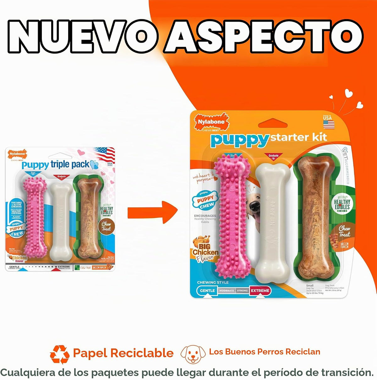 Nylabone - Paquete triple de juguetes y golosinas variadas para cac...