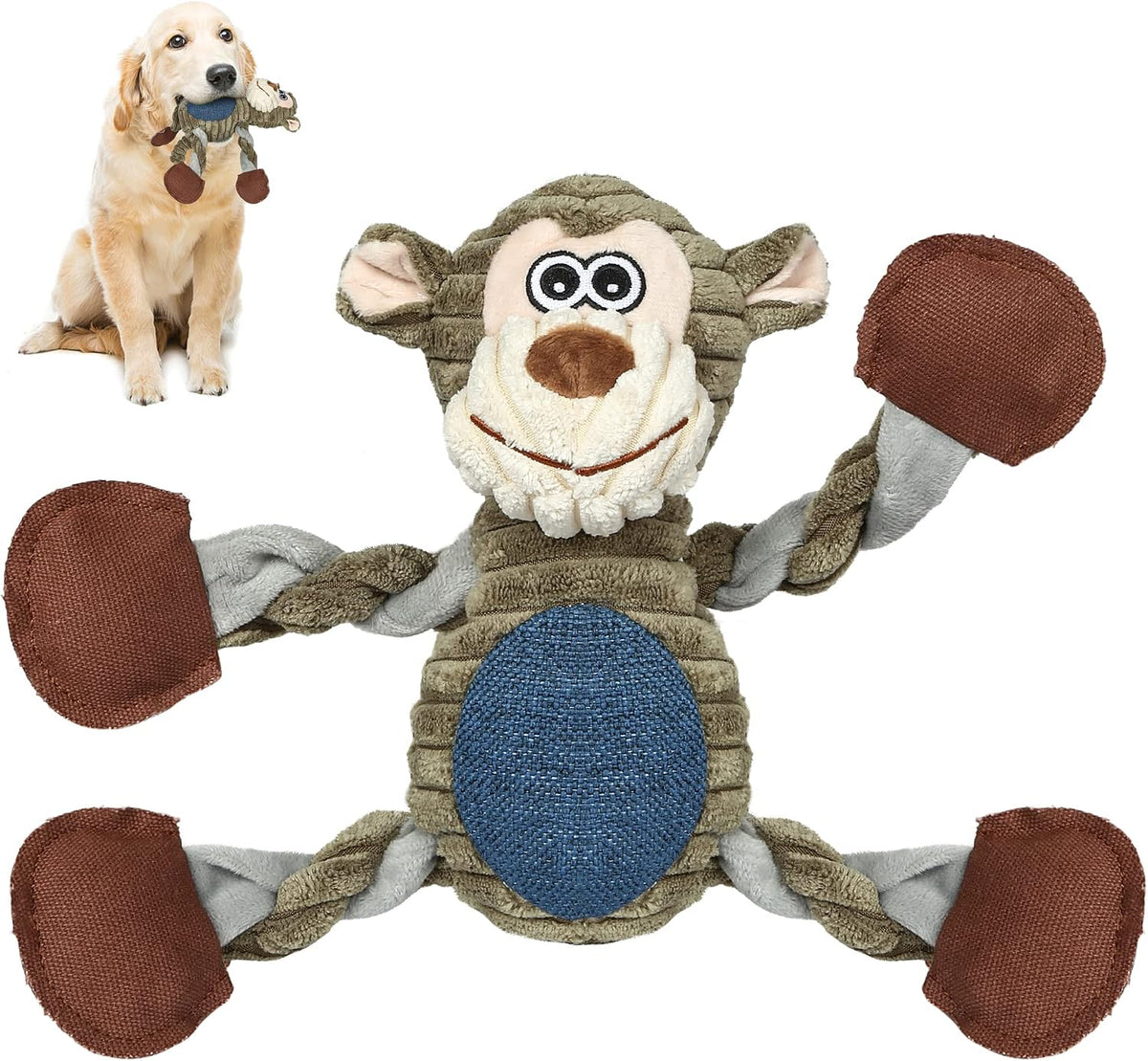 BUYPOW Juguetes para perros grandes - Juguetes de peluche chirriant...
