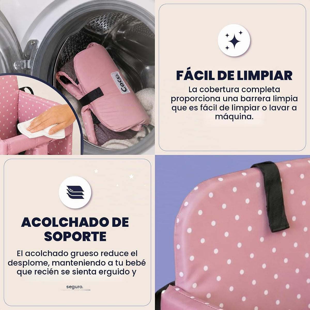 Coco Seat Inserto para silla alta y asiento de carrito de compras p...