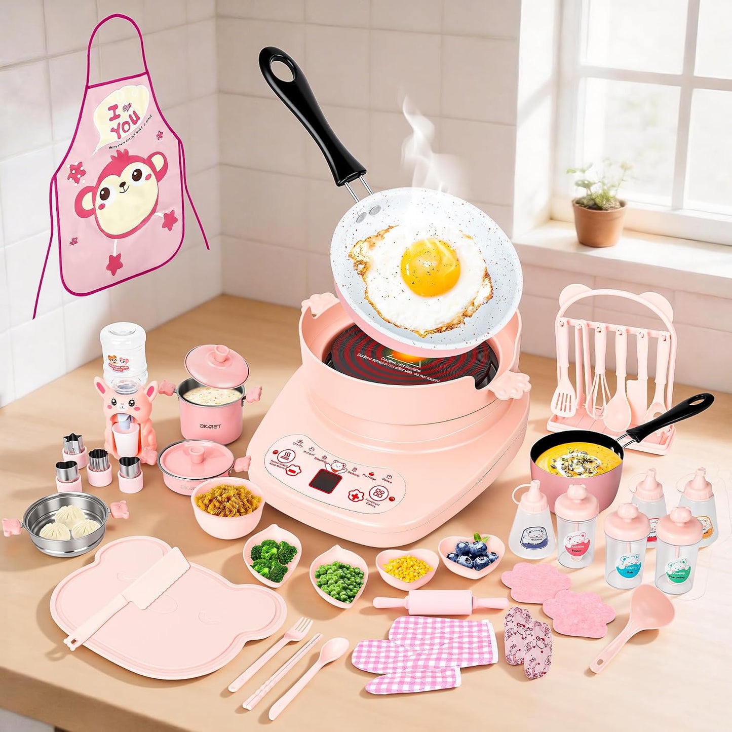 Mini juego de cocina real para adolescentes, kit de 42 platos eléct...