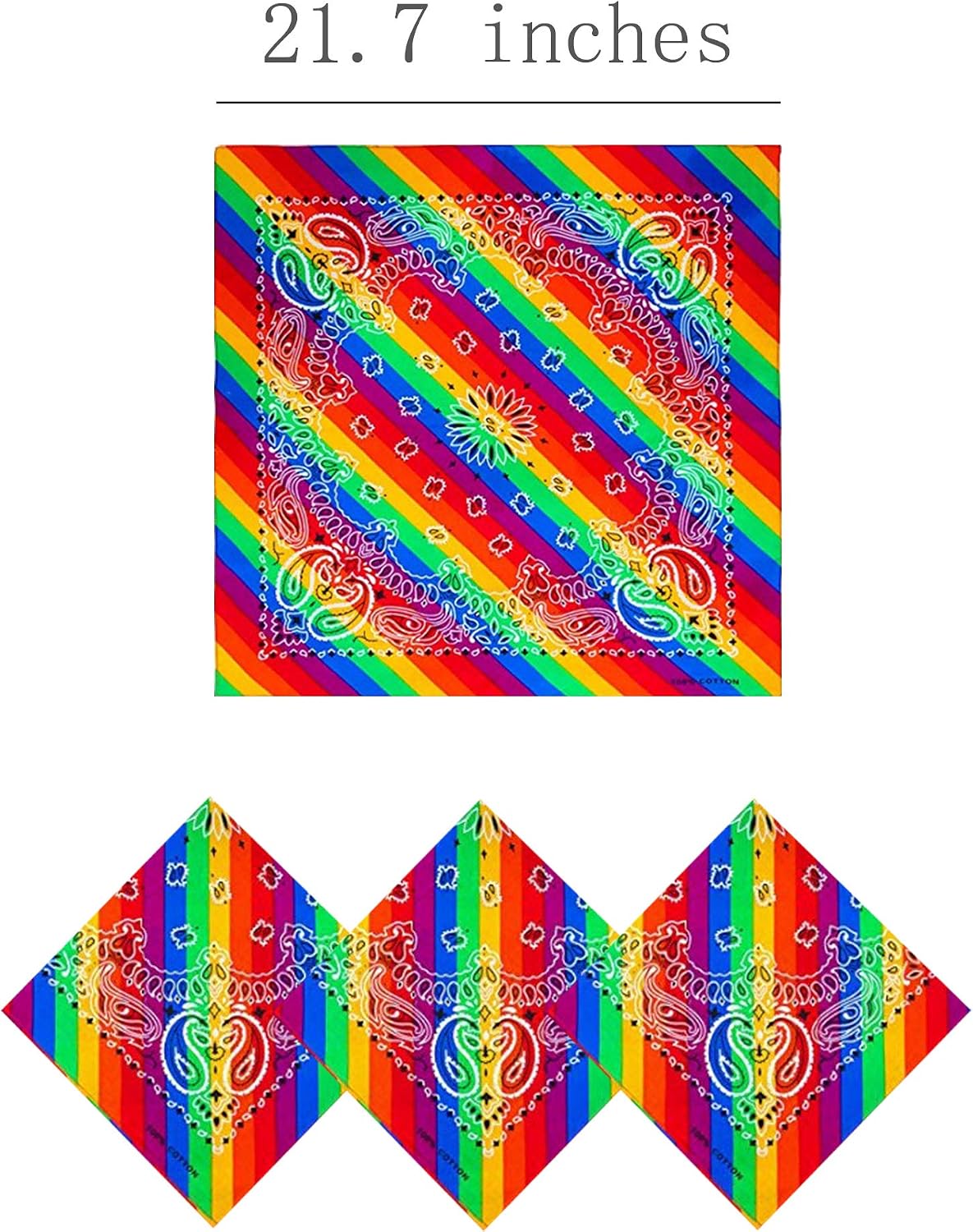 Aflyu 6 unidades Rainbow Pride Bandana Orgullo Gay LGBTQ Bandana Di...