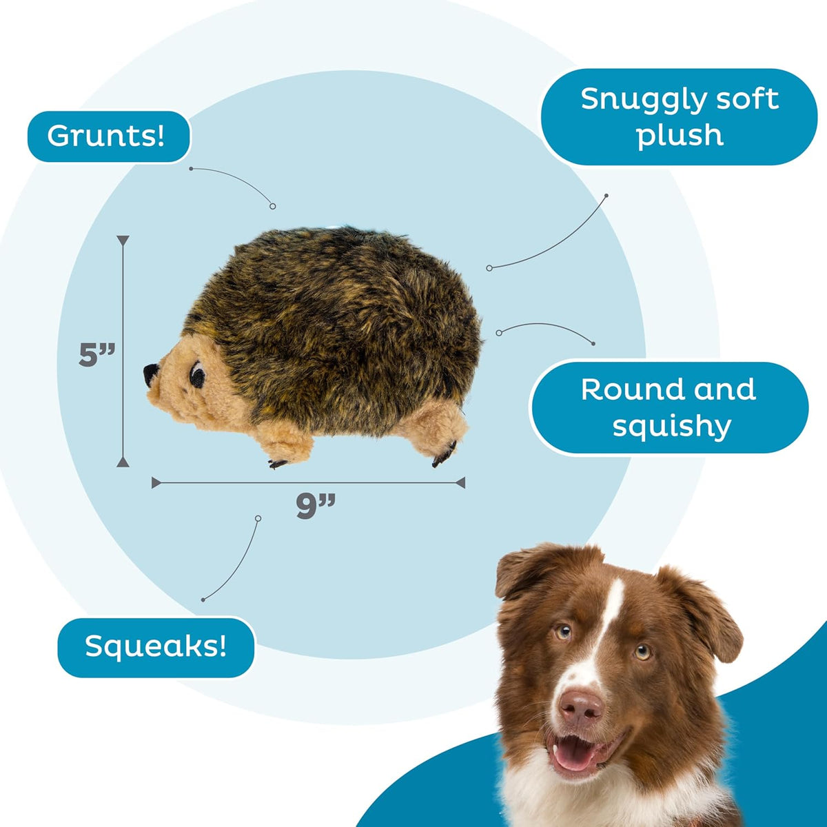 Outward Hound, juguete de peluche Hedgehogz para perro, tamaño medi...