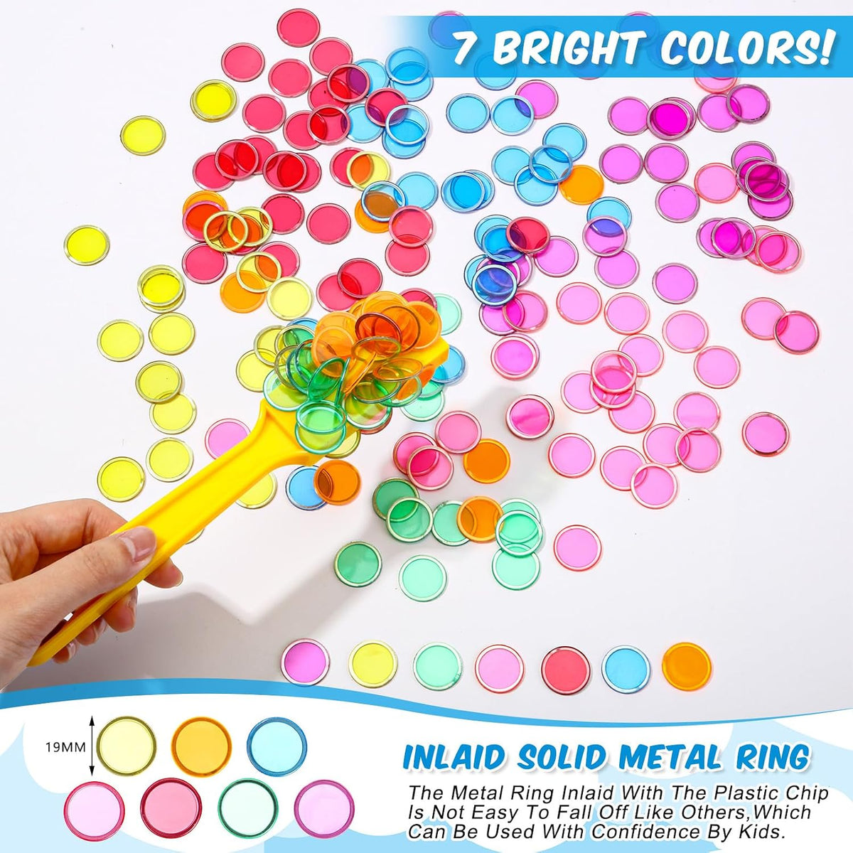 Sanwuta Varitas magnéticas de bingo de 12 colores, 350 fichas metál...