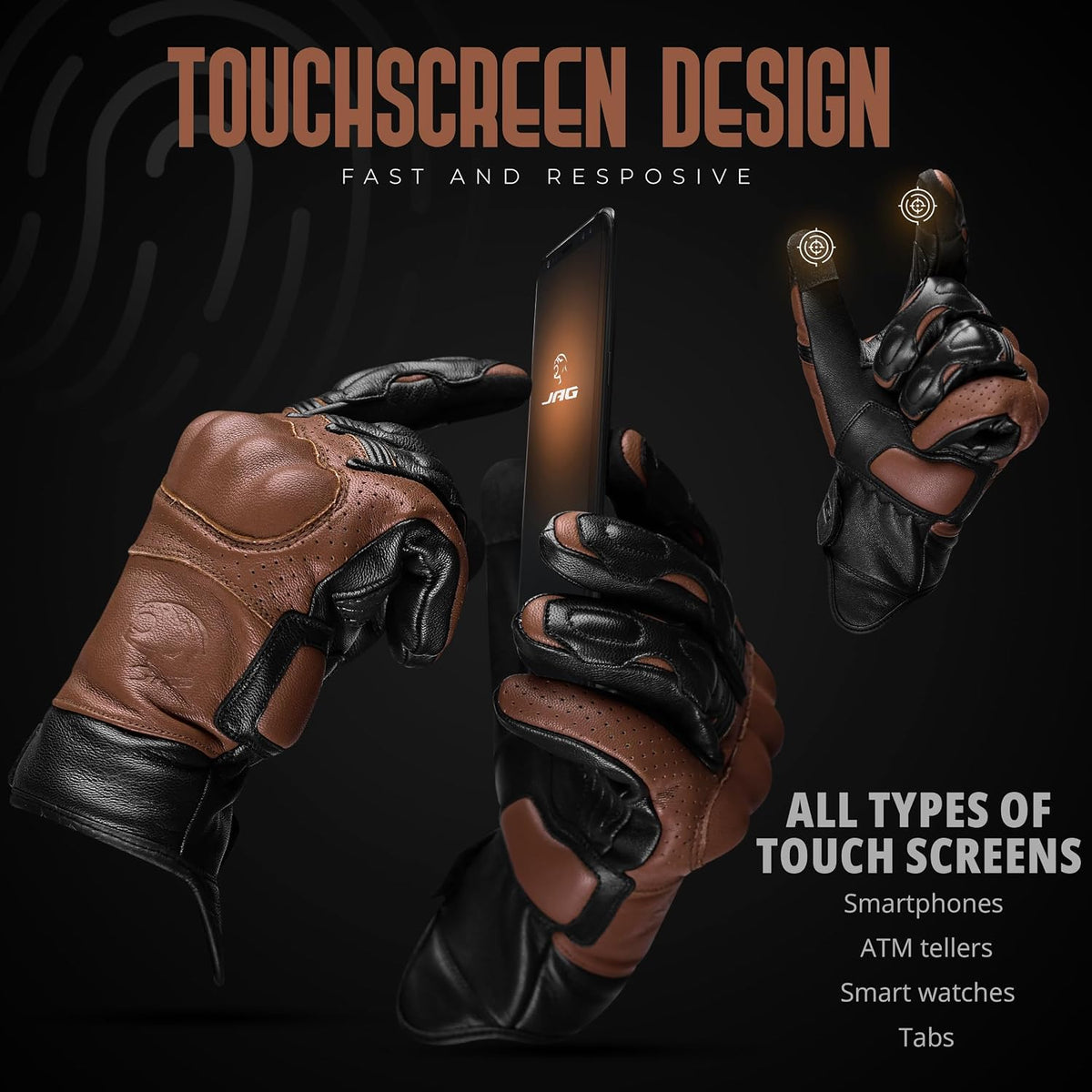 J.A.G. Guantes de motocicleta \u2013 Guantes de motocicleta perfora...