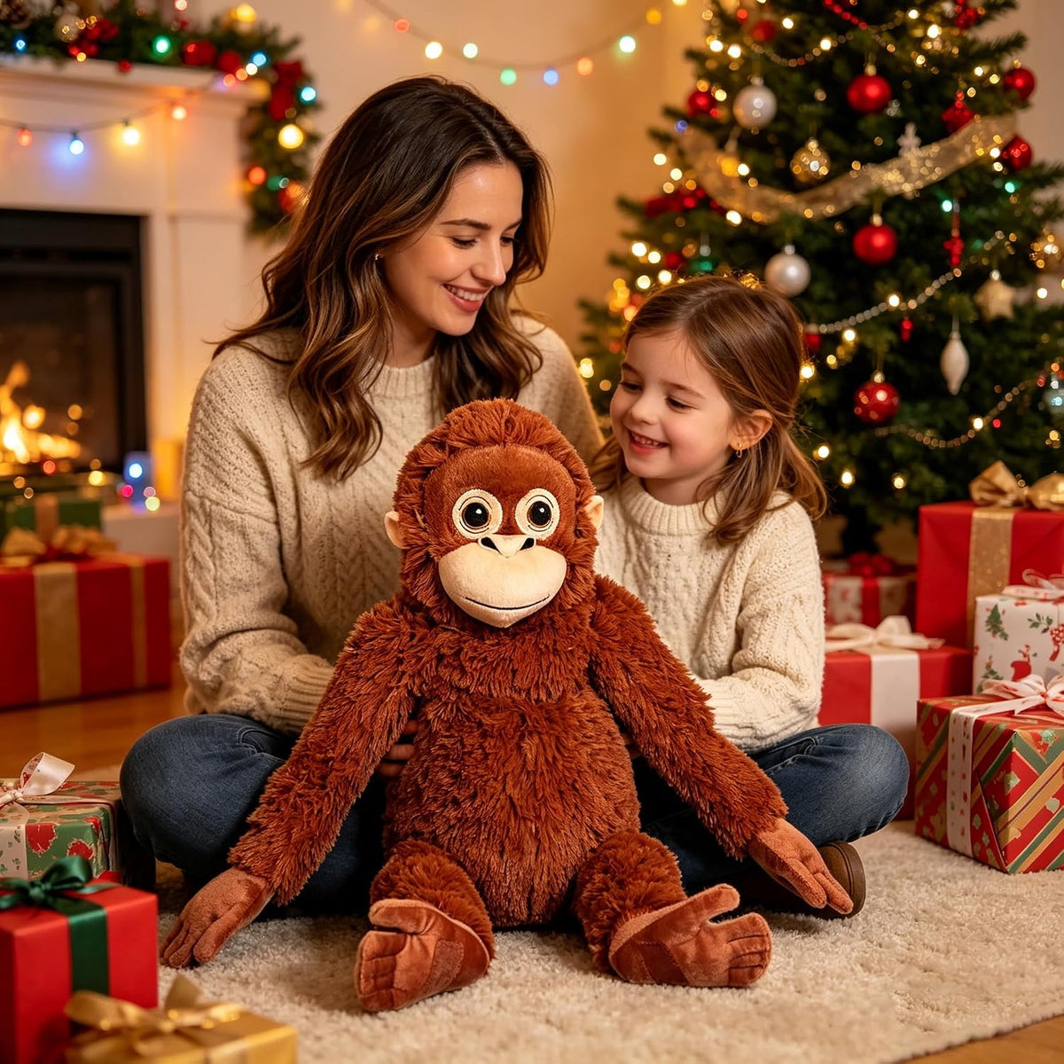 Peluche de mono, gorila de peluche, regalos para niños, cumpleaños,...