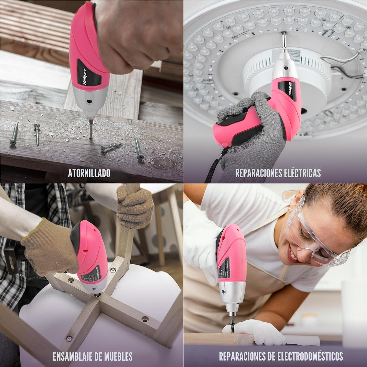 Hi-Spec Destornillador eléctrico inalámbrico de 3.6V y kit de herra...