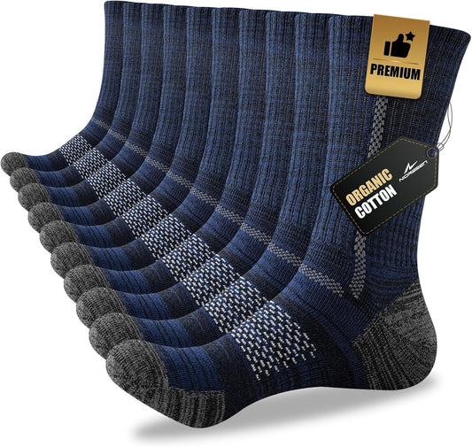 Niorasen Calcetines de trabajo de algodón para hombre, 5 pares de c...