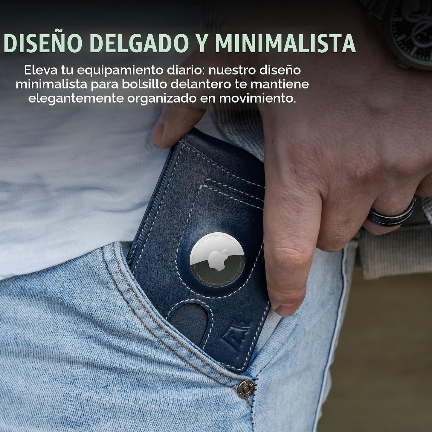 Kings Loot Cartera Inteligente y Rastreable Airtag para Hombres, De...
