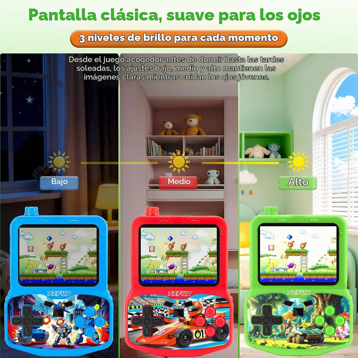 Consola de juegos de mano retro para niños, 220 juegos clásicos int...