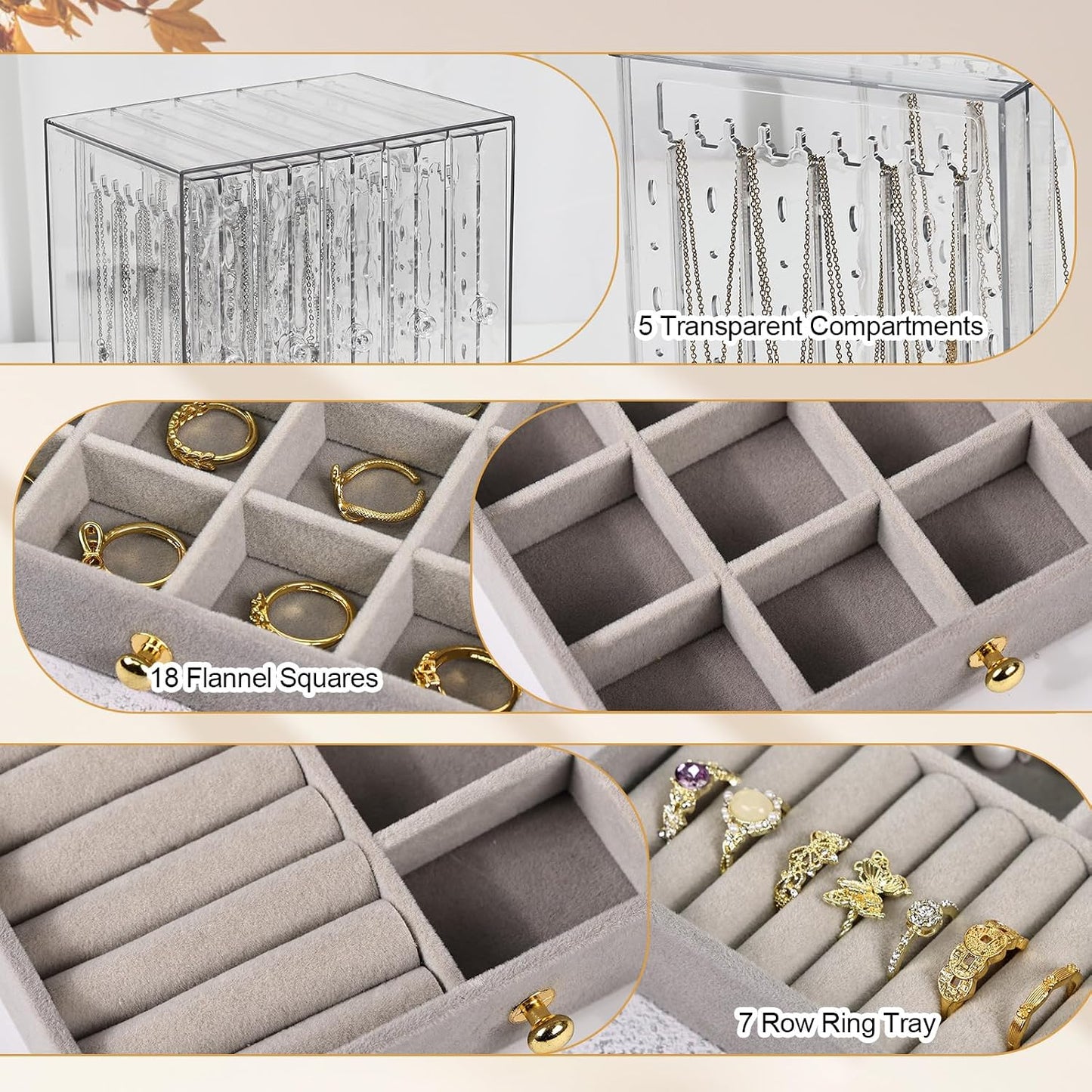 Greenfeather Organizador y almacenamiento de joyas, caja de joyería...