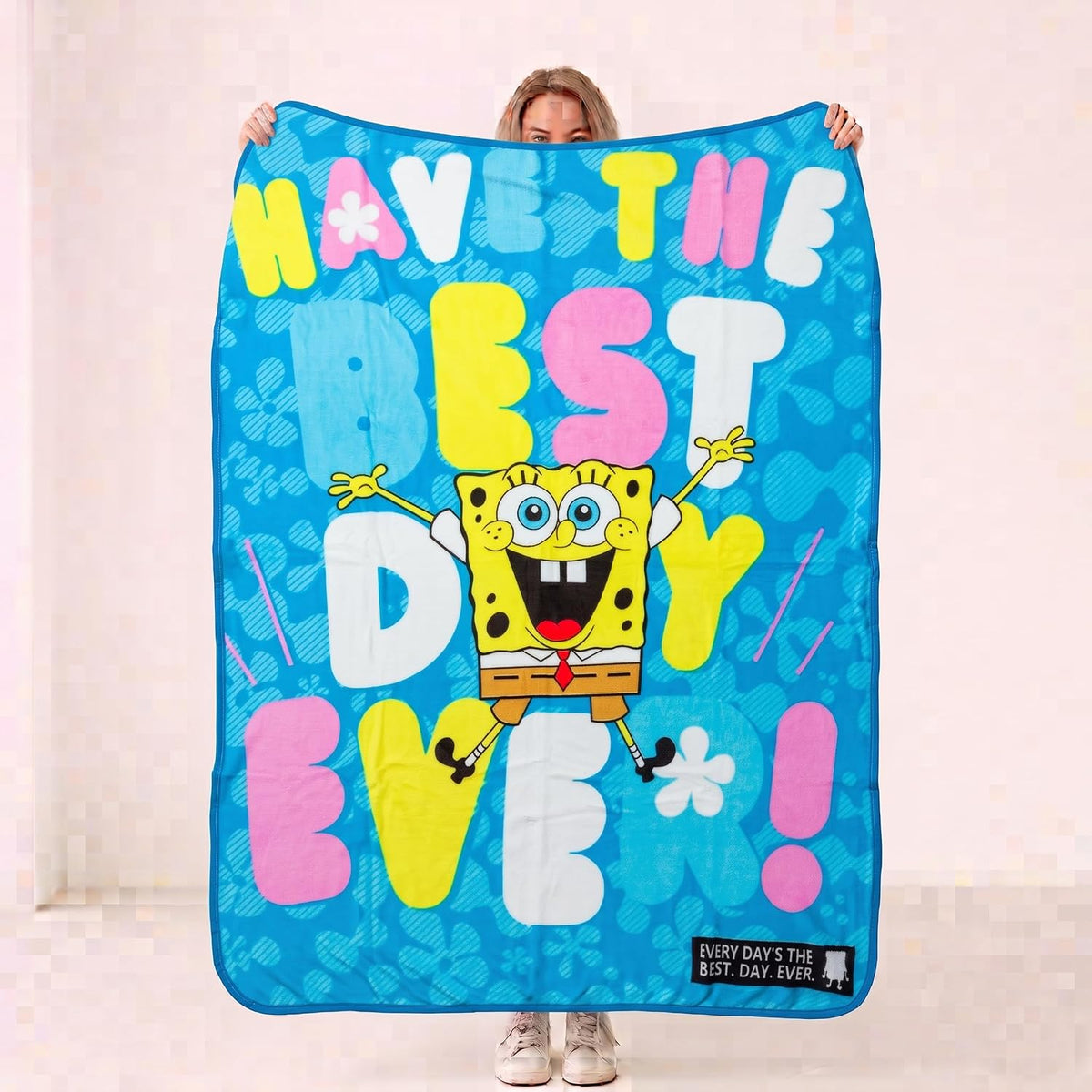 Silver Buffalo Bob Esponja, manta de forro polar, 45 x 60 pulgadas...