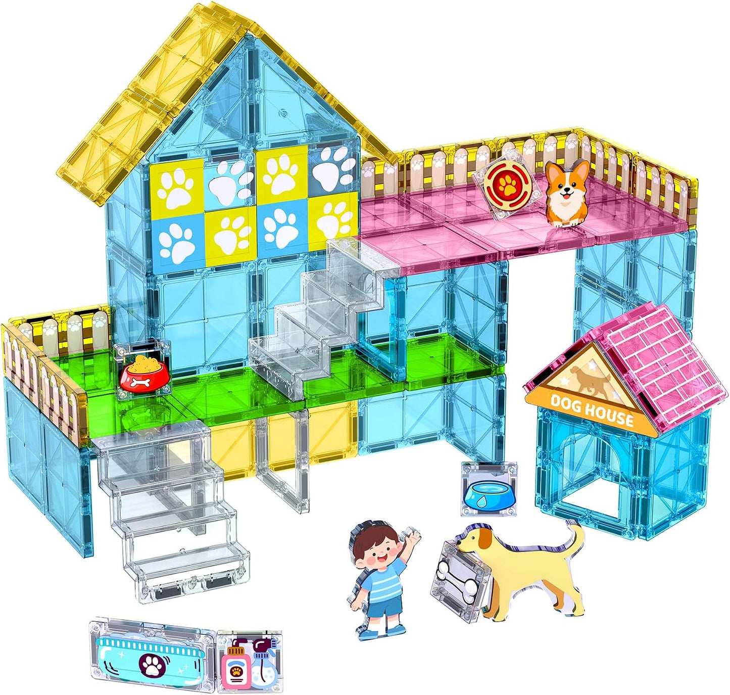 Azulejos magnéticos para niños de 4 a 8 años, 50 piezas de juguetes...