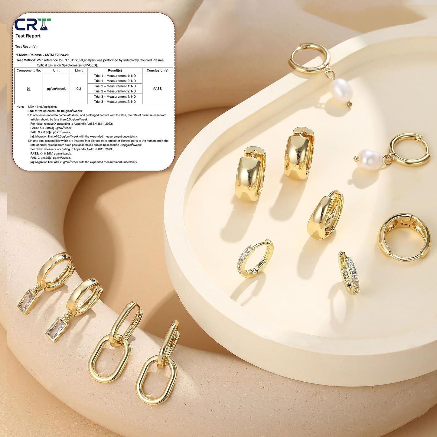 Besteel 13 pares de conjunto de aretes de aro pequeños para mujer,...