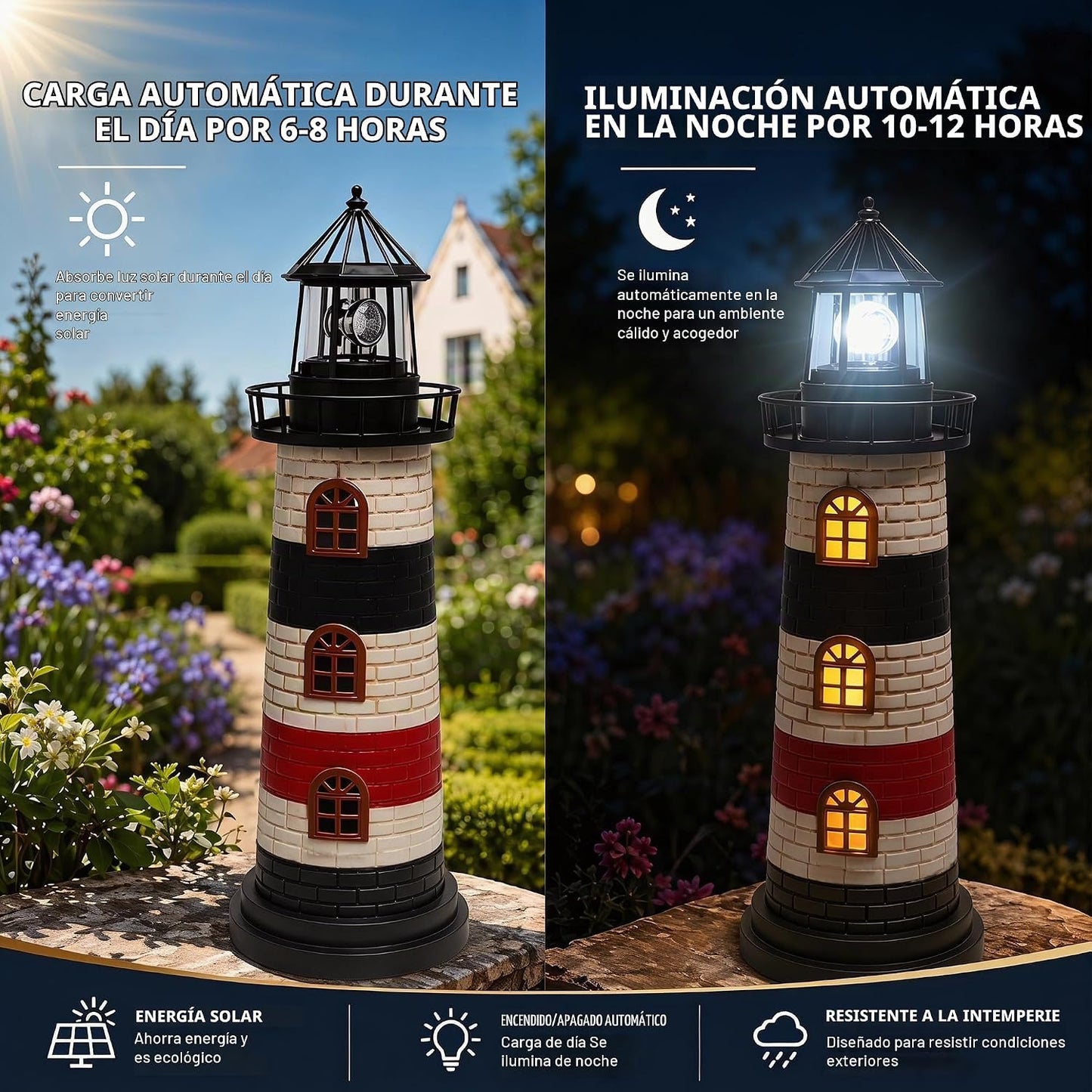 Estatuas de jardín de 23 pulgadas, decoración de jardín con luces s...