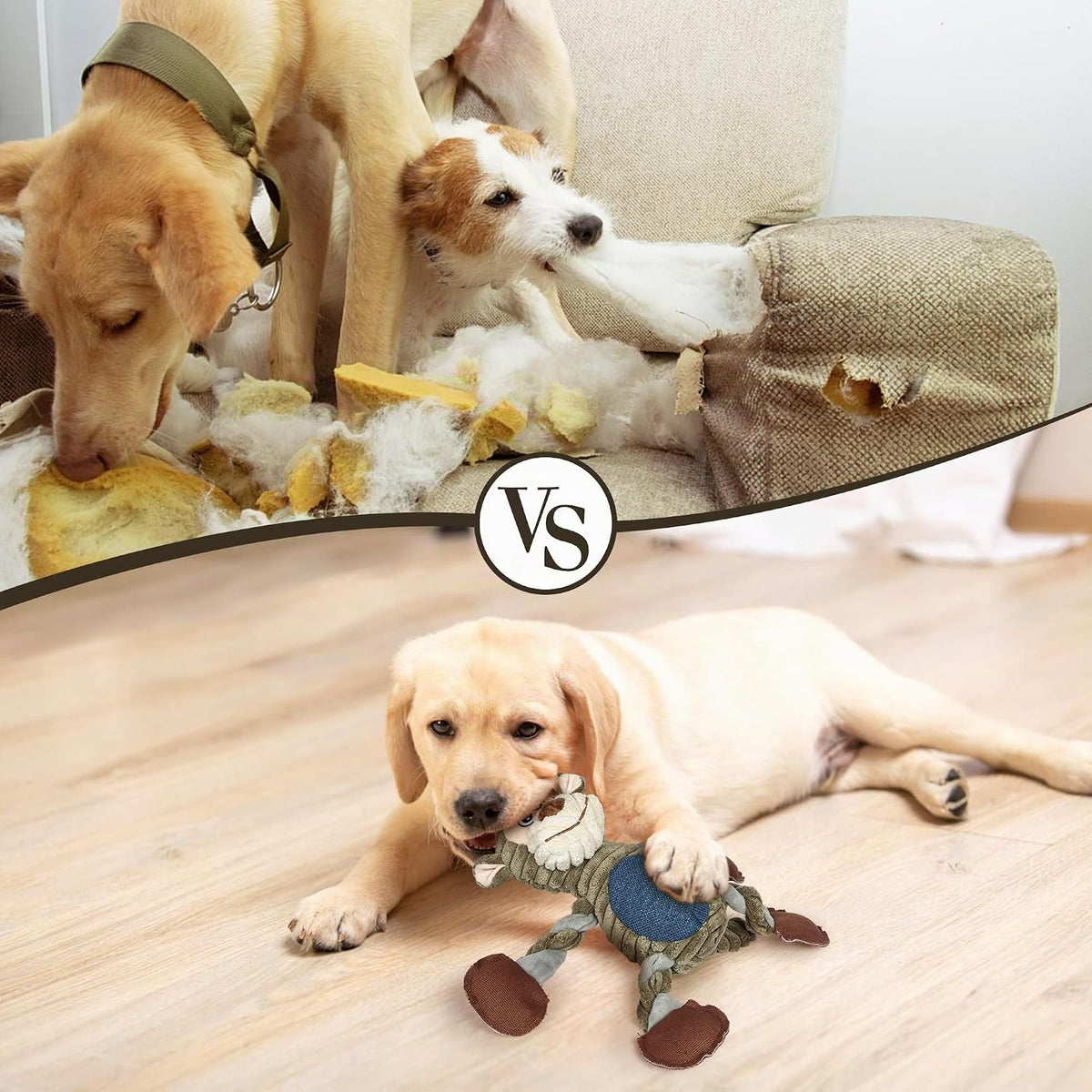 BUYPOW Juguetes para perros grandes - Juguetes de peluche chirriant...