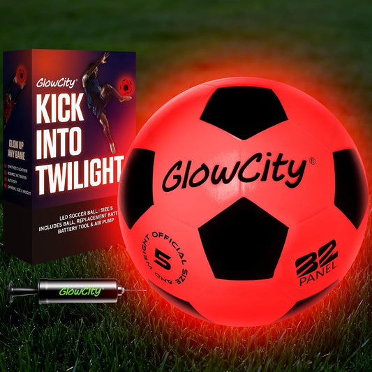 GlowCity Balón de fútbol que brilla en la oscuridad - Tamaños 3, 4,...