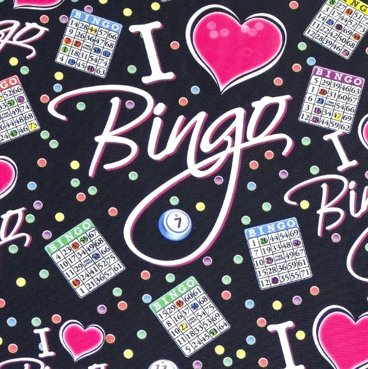 Cojín de Asiento con Patrón Negro I Love Bingo \u2013 Almohada de B...