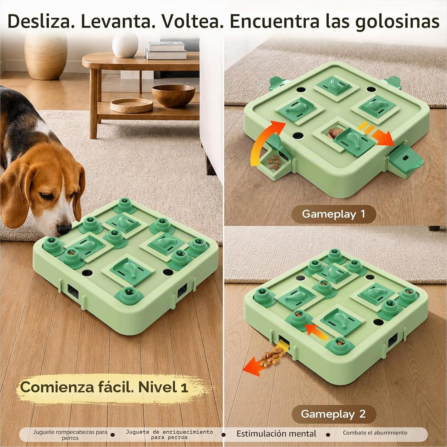 KADTC - Rompecabezas de ajedrez para perros de 3 niveles, estimulac...