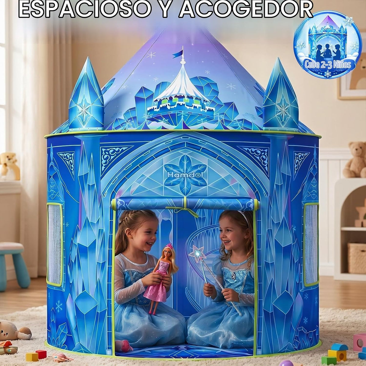 Hamdol Tienda de campaña de princesa para niñas, juguete congelado,...