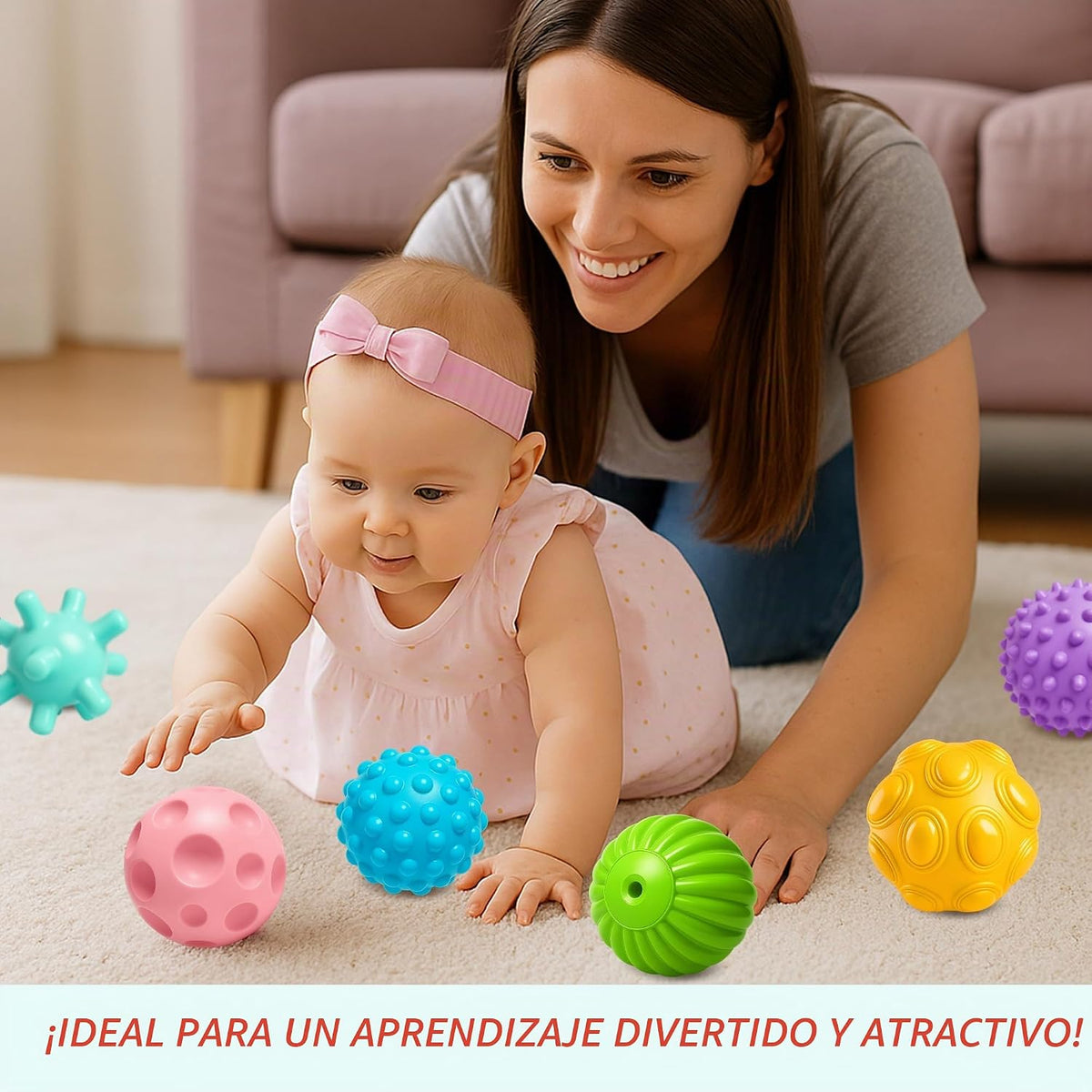 ROHSCE Bolas suaves multicolores para bebés \u2013 Juguetes Montess...