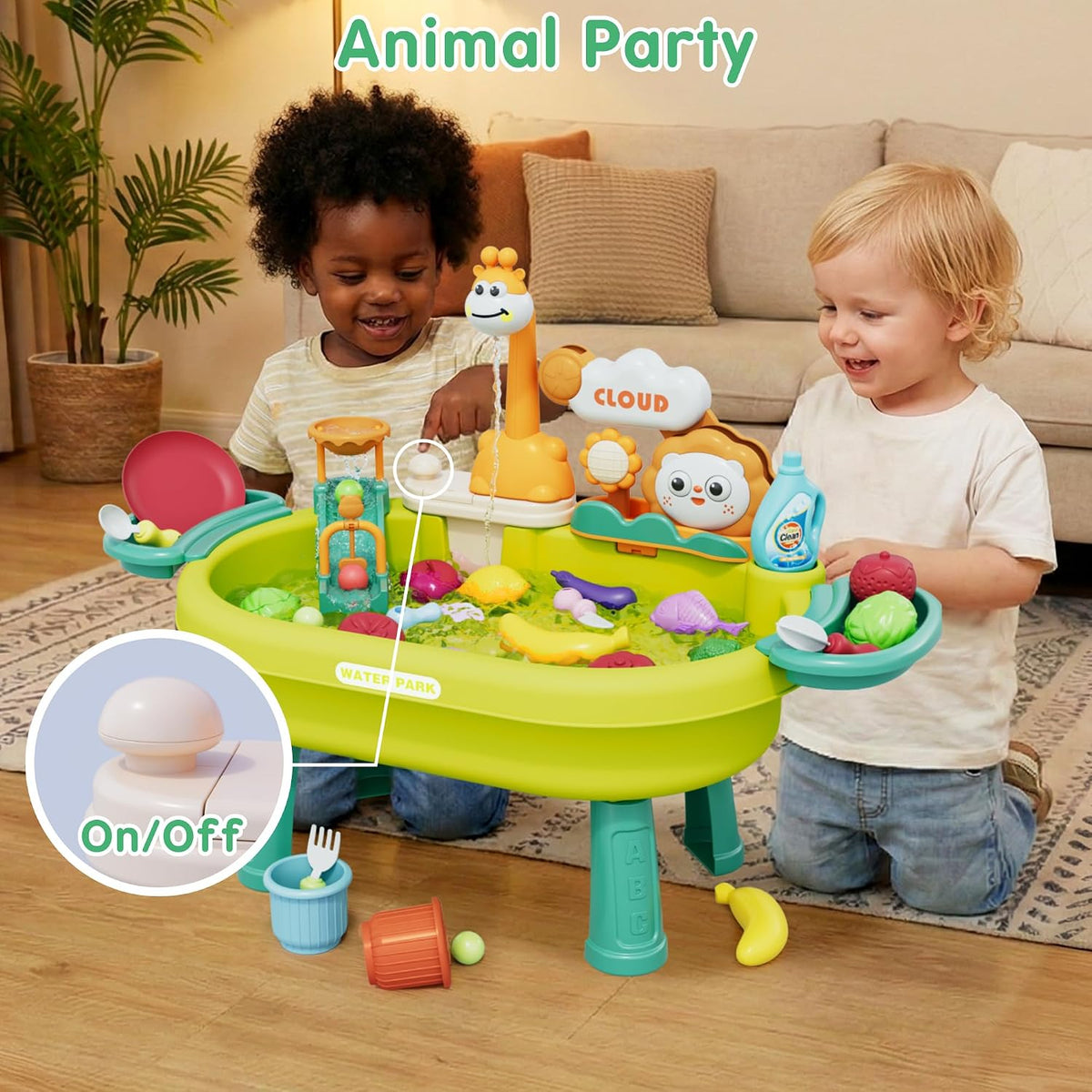Juguetes de mesa de arena y agua para niños pequeños, fregadero de...